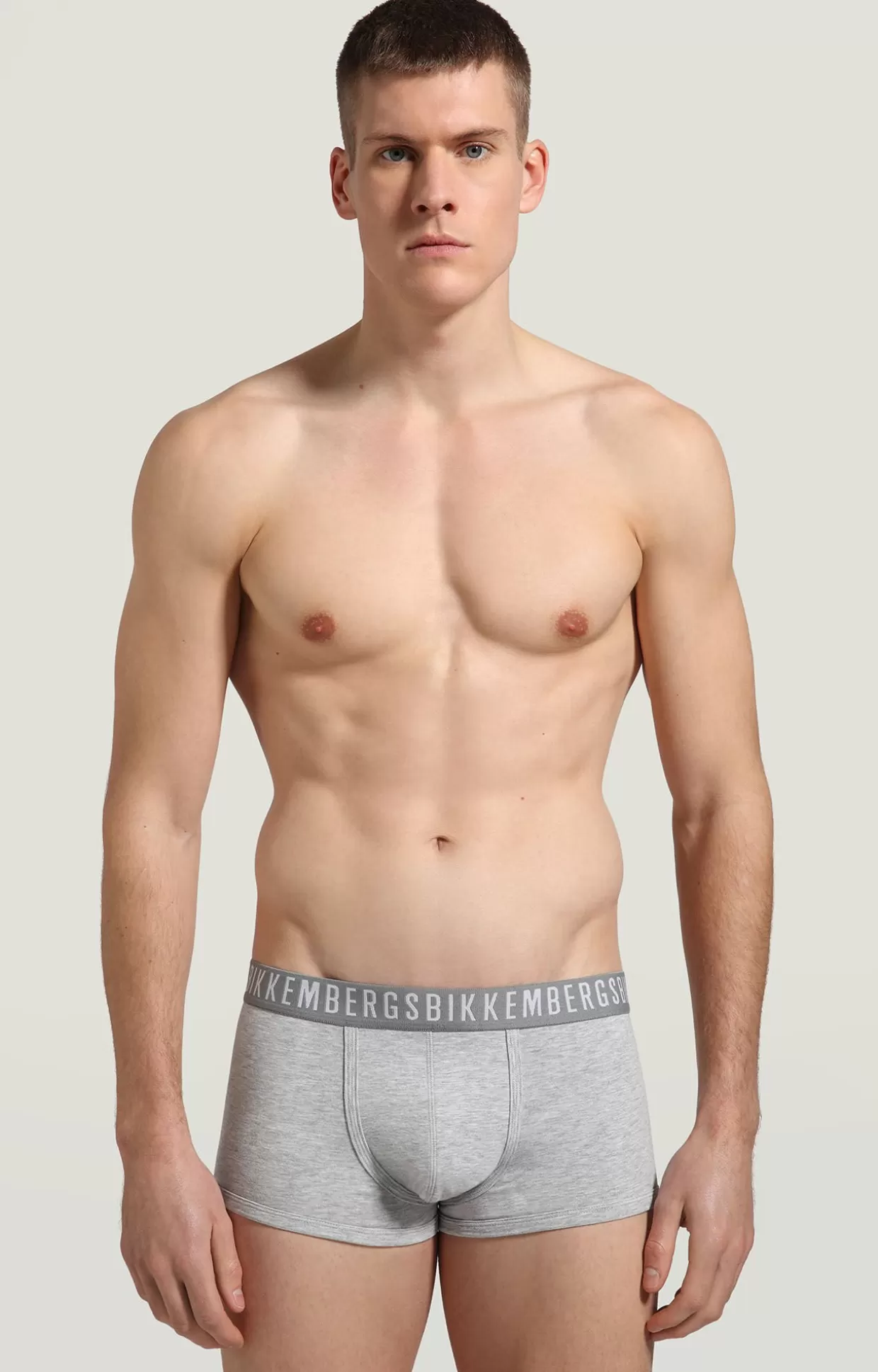 Bikkembergs Bi-pack Boxer Uomo In Cotone Stretch grey melange Discount