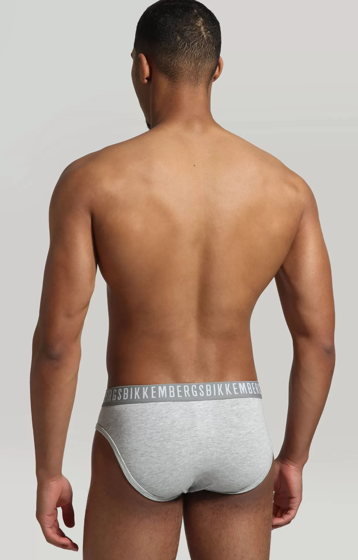 Bikkembergs Bi-pack Slip Uomo In Cotone Stretch grey melange New