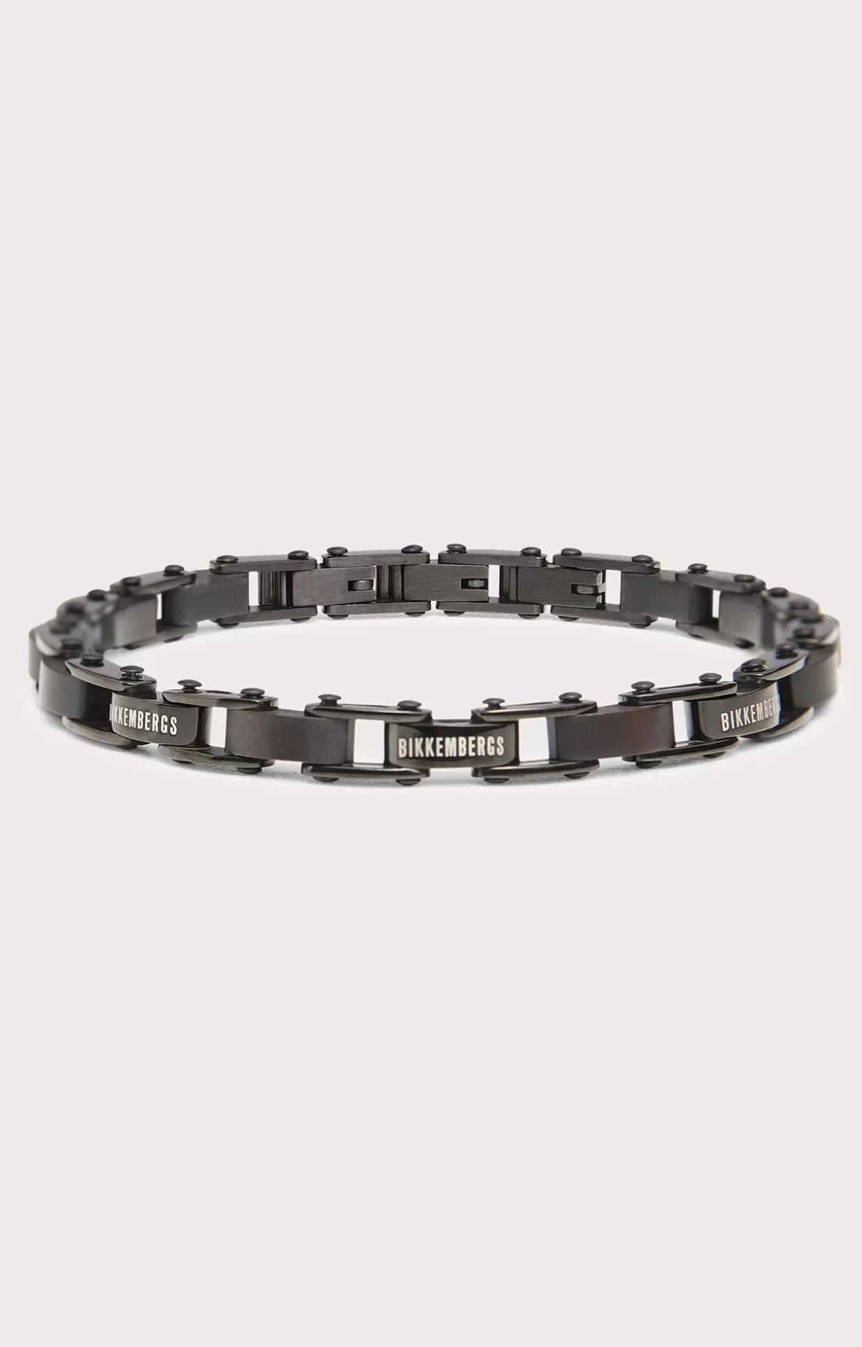 Bikkembergs Bracciale Uomo In Ebano E Acciaio total black Fashion