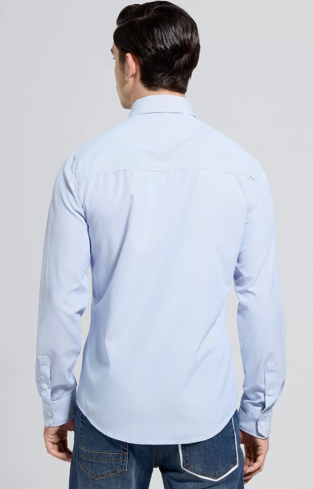 Bikkembergs Camicia Da Uomo Slim Fit A Righe white/celestial Clearance