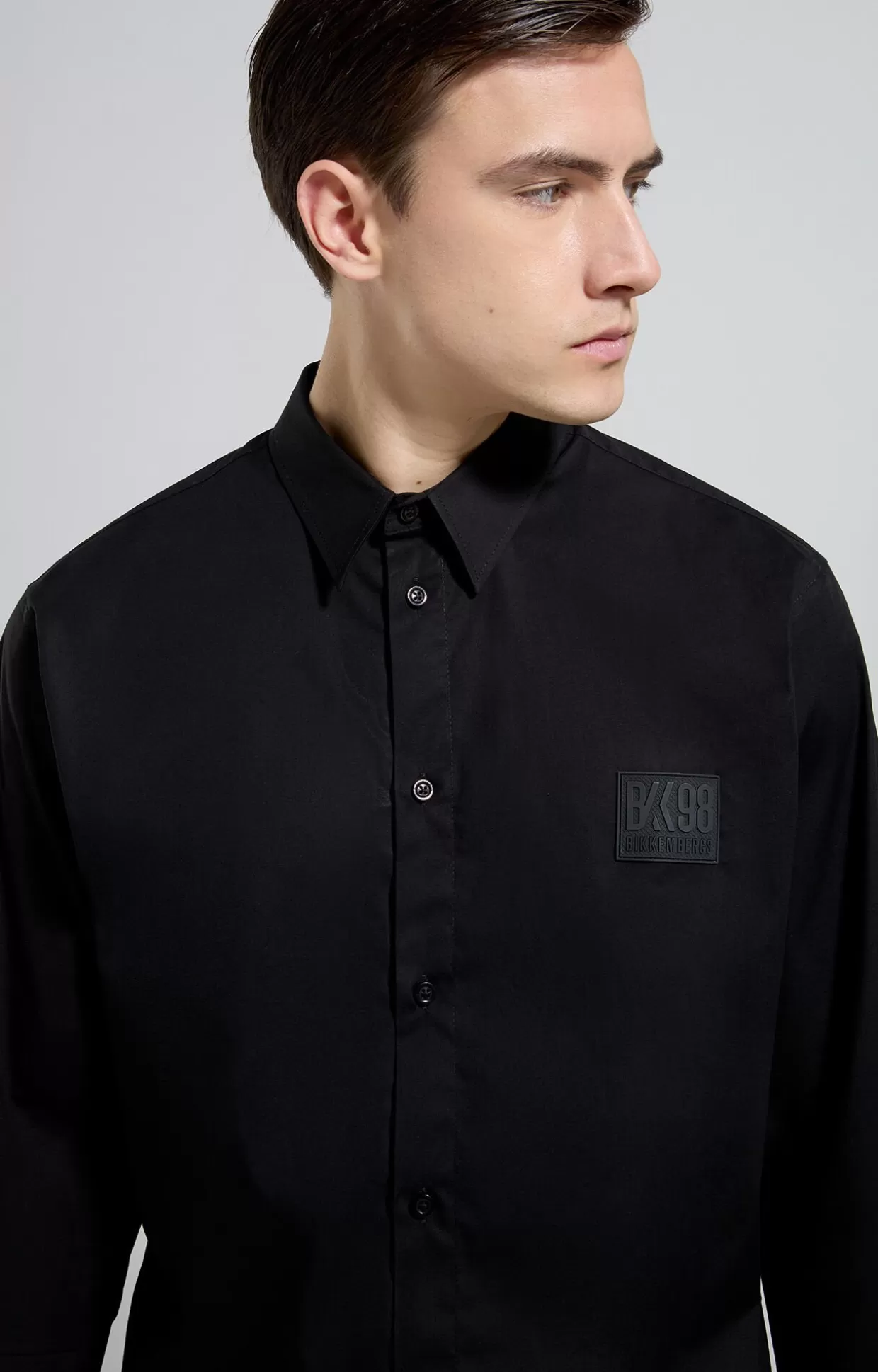 Bikkembergs Camicia Slim Fit Uomo meteorite black Best Sale