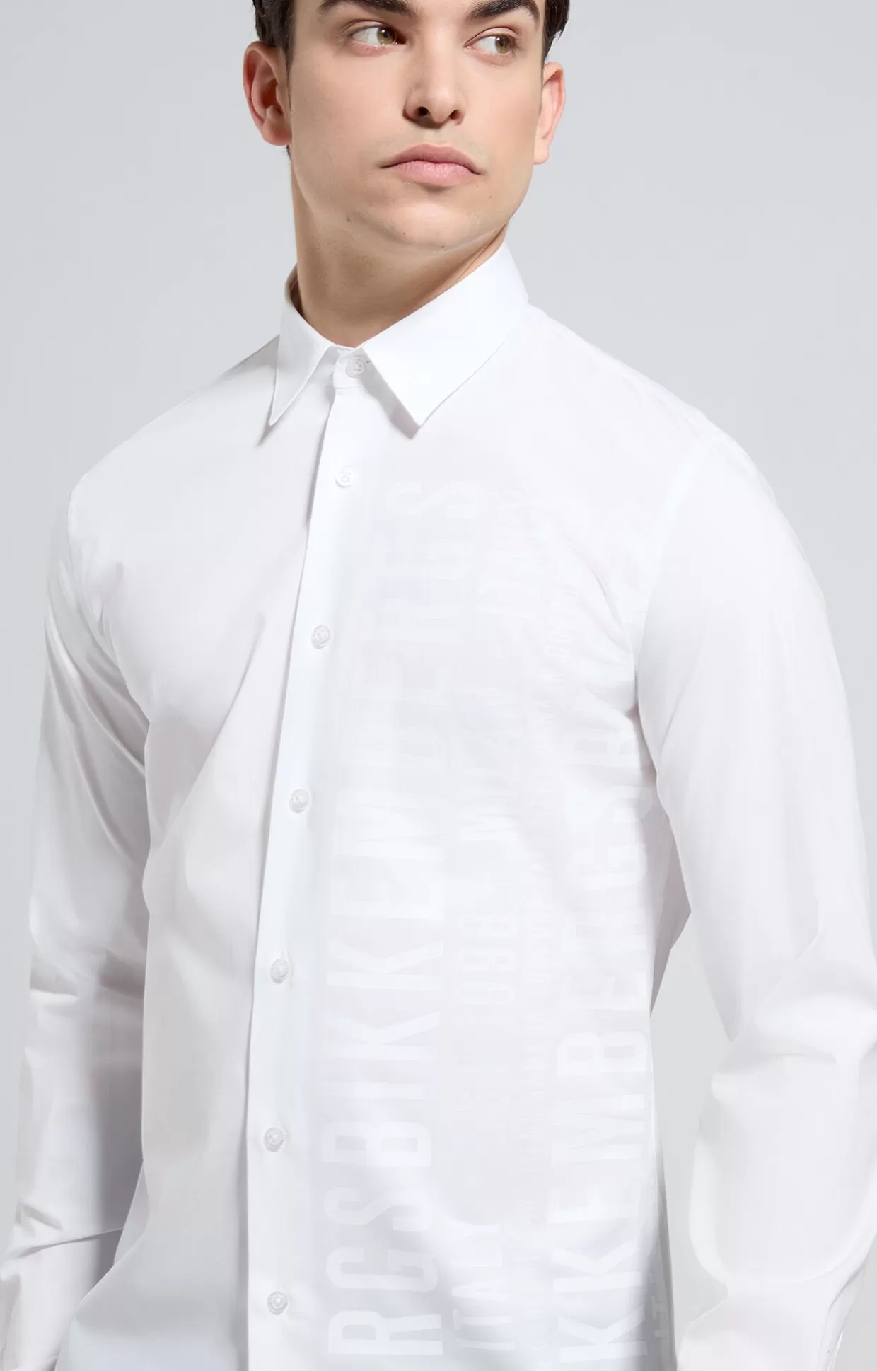 Bikkembergs Camicia Slim Fit Uomo Stampata white Shop