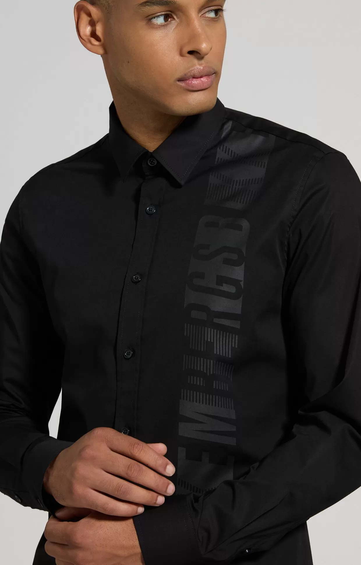 Bikkembergs Camicia Slim Fit Uomo Stampata meteorite black Best