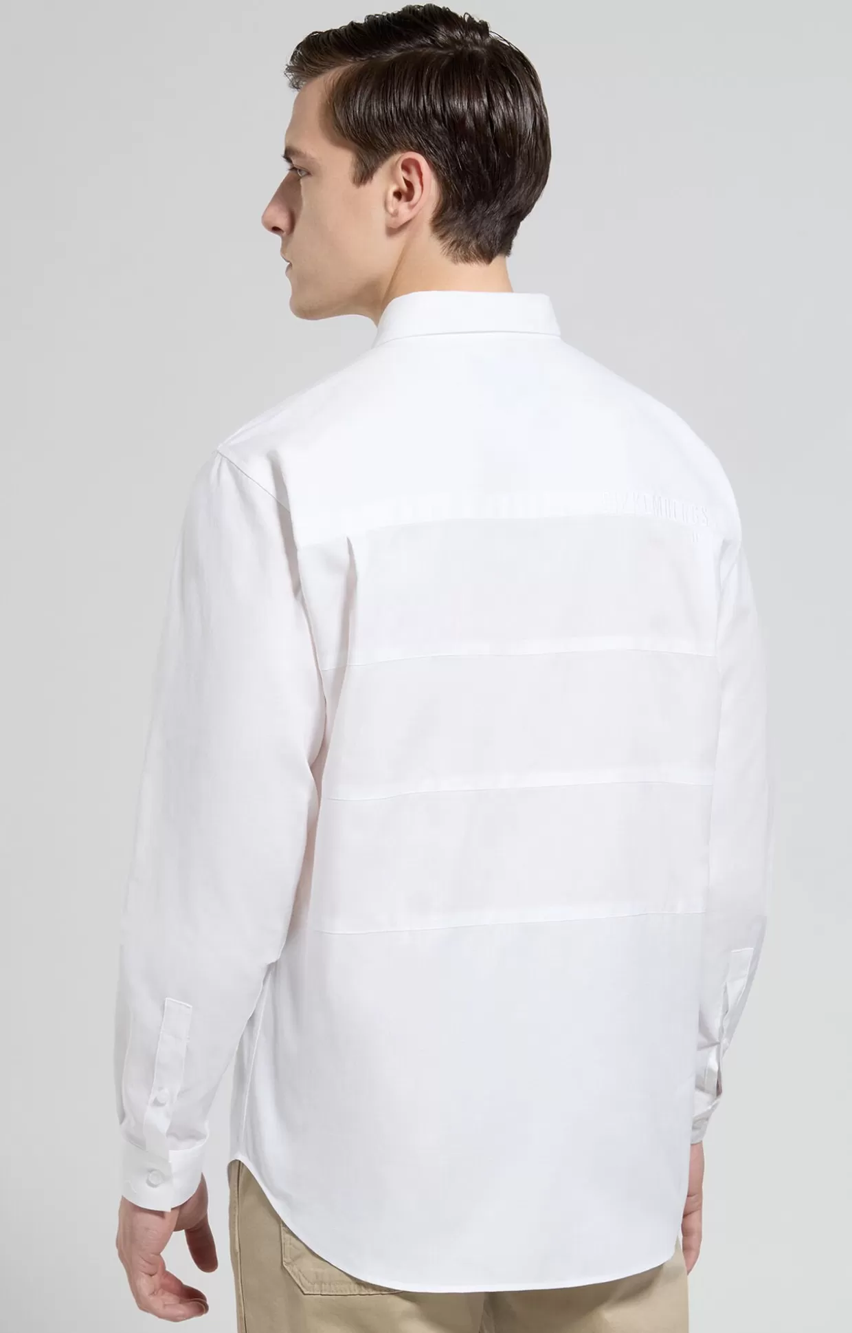 Bikkembergs Camicia Uomo Con Ricamo E Intarsi white New