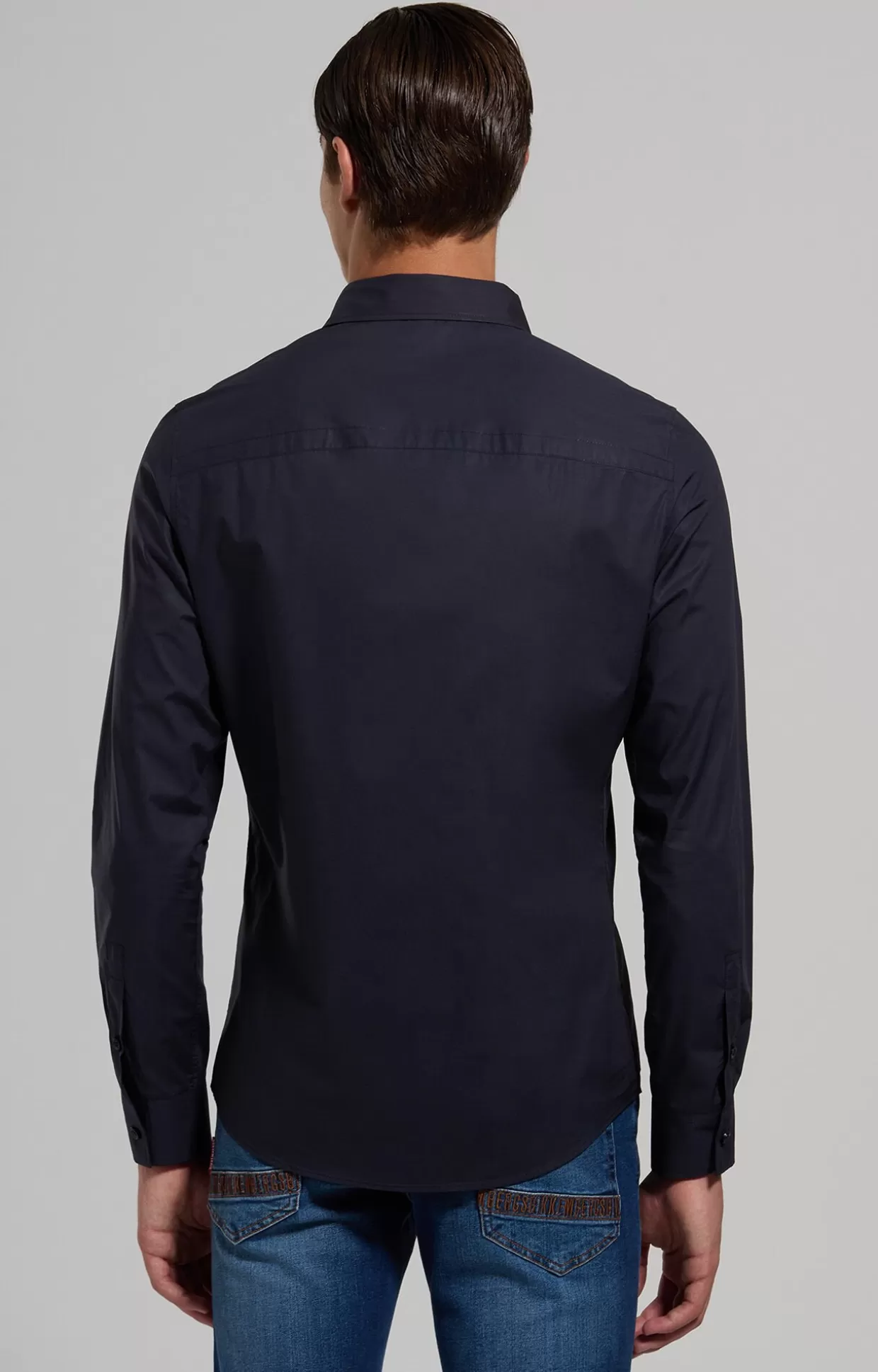 Bikkembergs Camicia Uomo Con Tape blue graphite Online