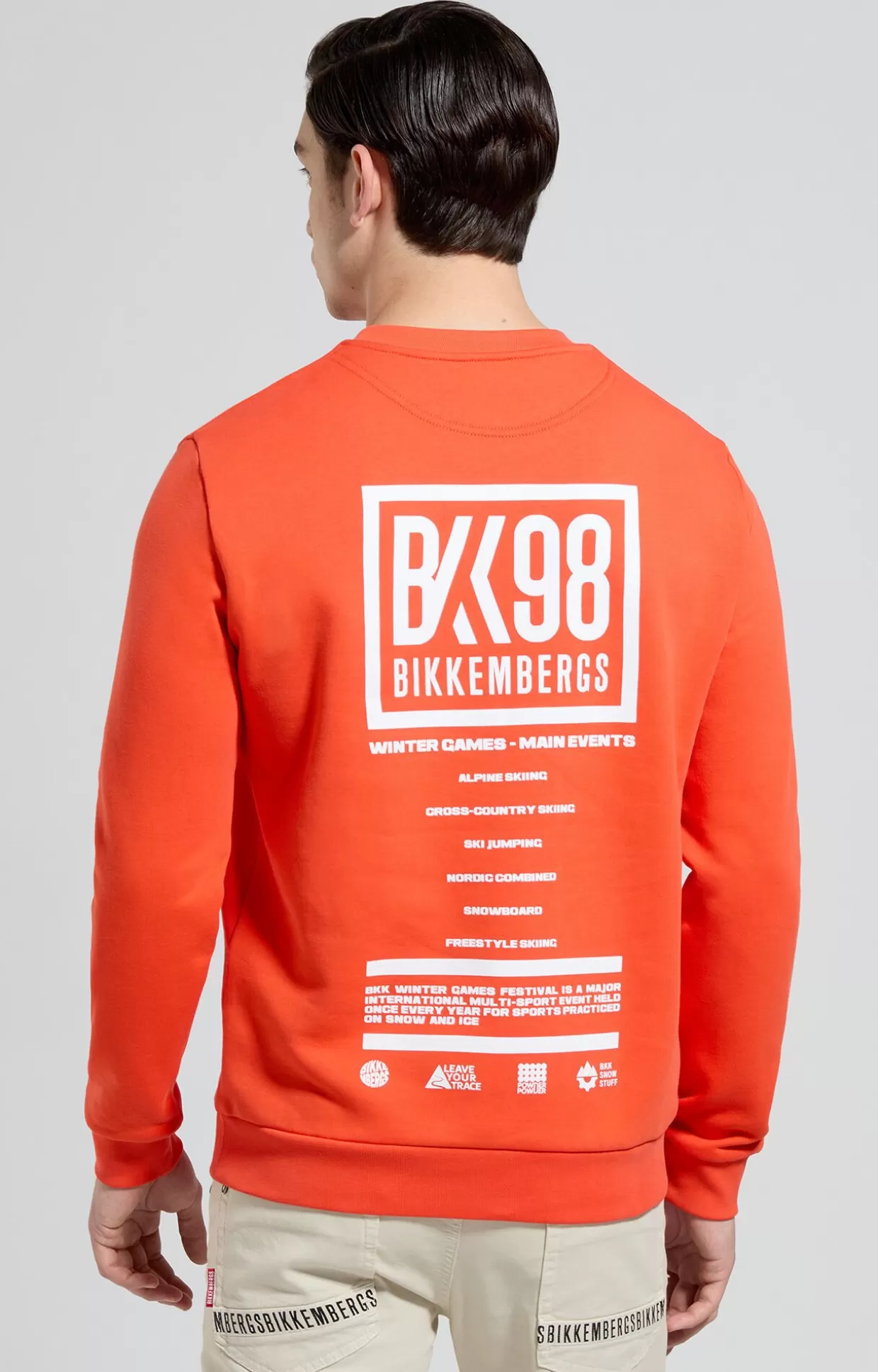 Bikkembergs Felpa Uomo Stampa Posteriore mandarin red Shop