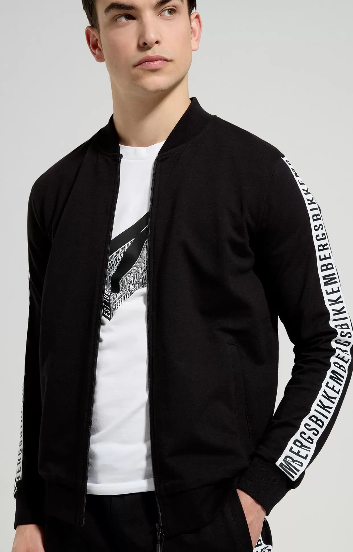 Bikkembergs Felpa Uomo Zip Con Tape black Online