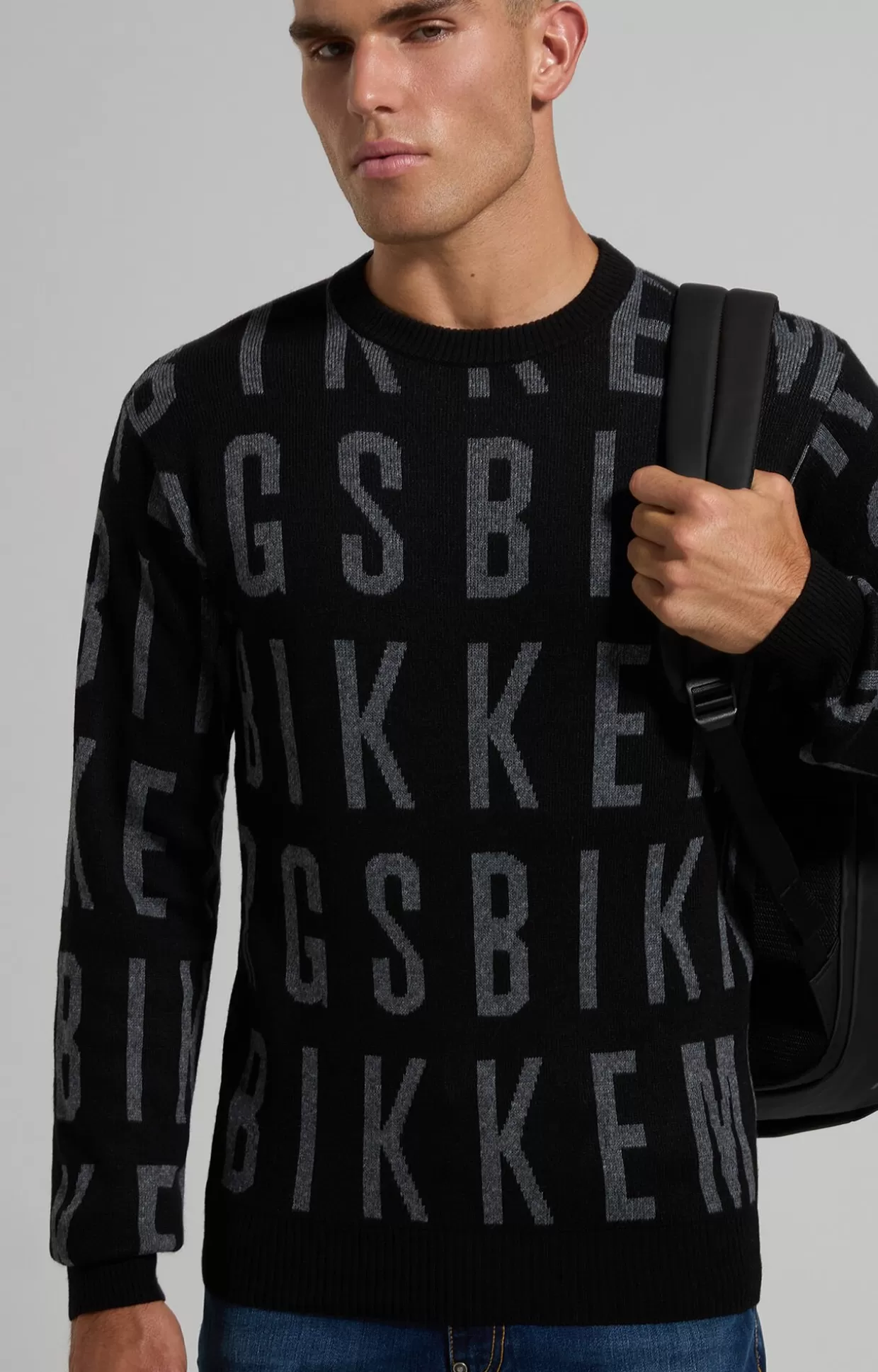 Bikkembergs Maglia Girocollo Jacquard Uomo black Clearance