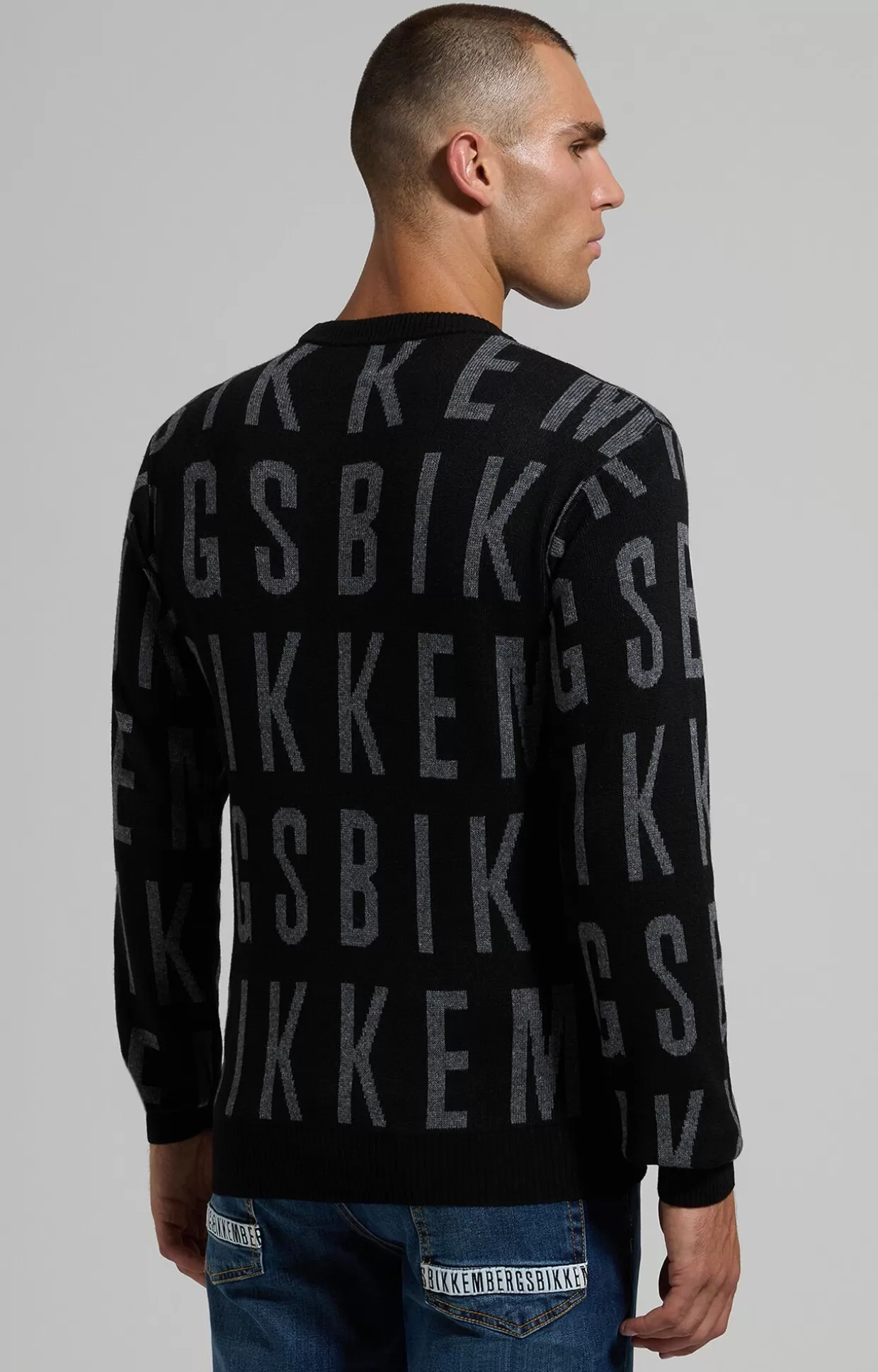 Bikkembergs Maglia Girocollo Jacquard Uomo black Clearance