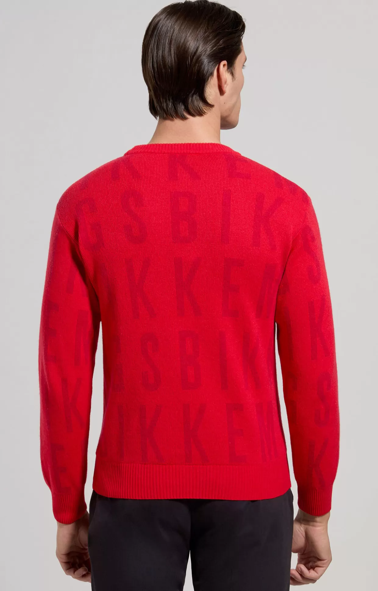 Bikkembergs Maglia Girocollo Jacquard Uomo goji berry New