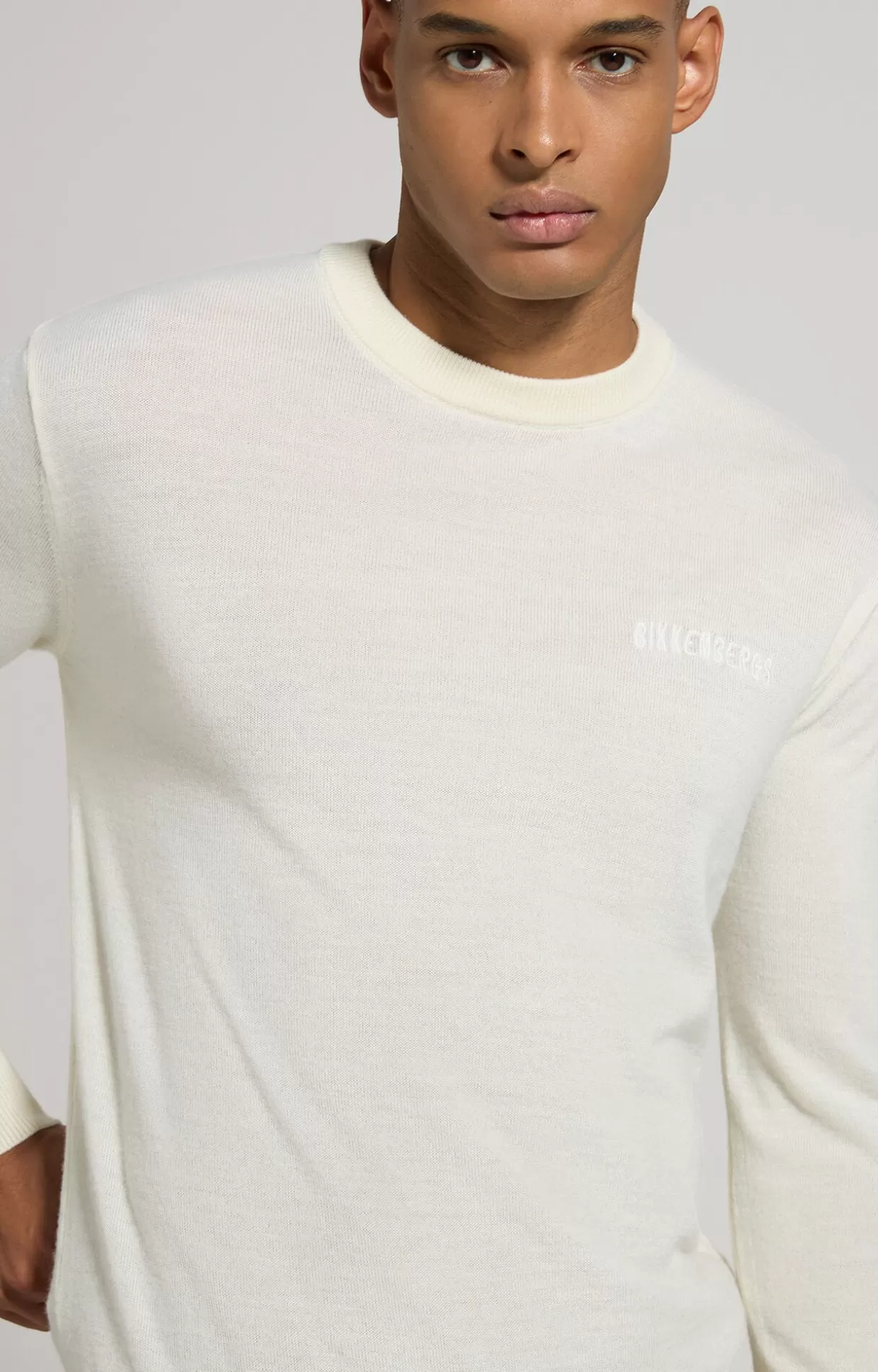 Bikkembergs Maglia Uomo In Lana Slim Fit natural white Flash Sale