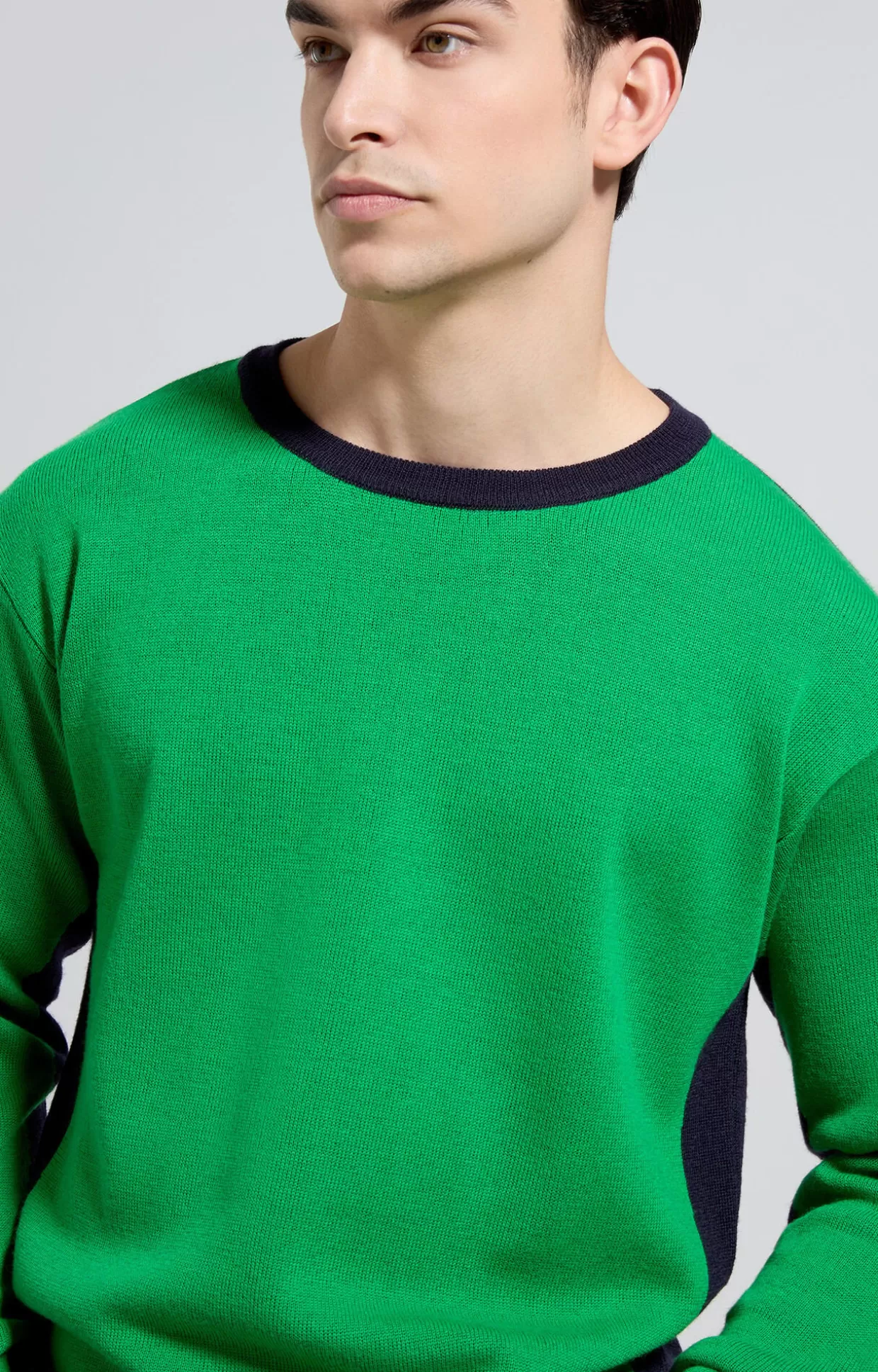 Bikkembergs Maglia Uomo In Lana Slim Fit bright green/blue graphite New