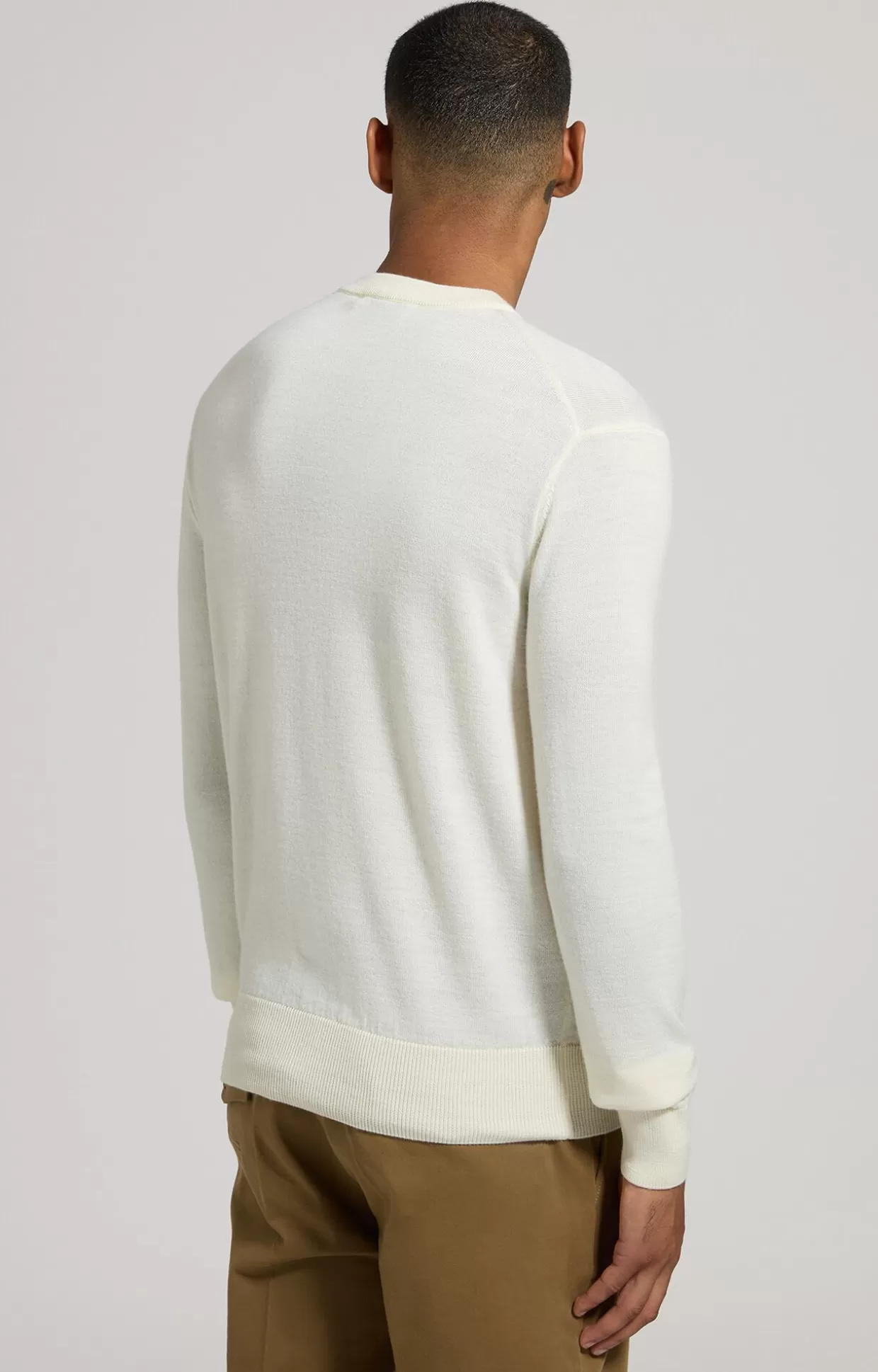 Bikkembergs Maglia Uomo In Lana Slim Fit natural white Flash Sale