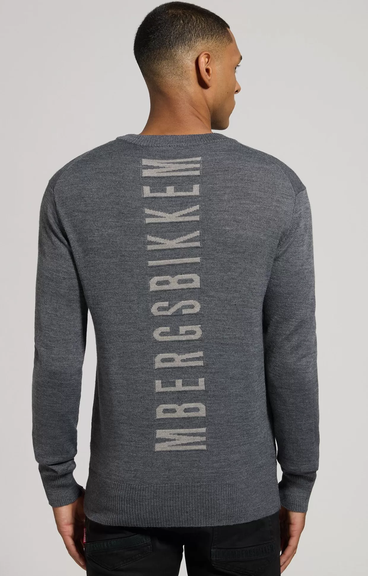 Bikkembergs Maglia Uomo Logo Jacquard grey mel. mid New