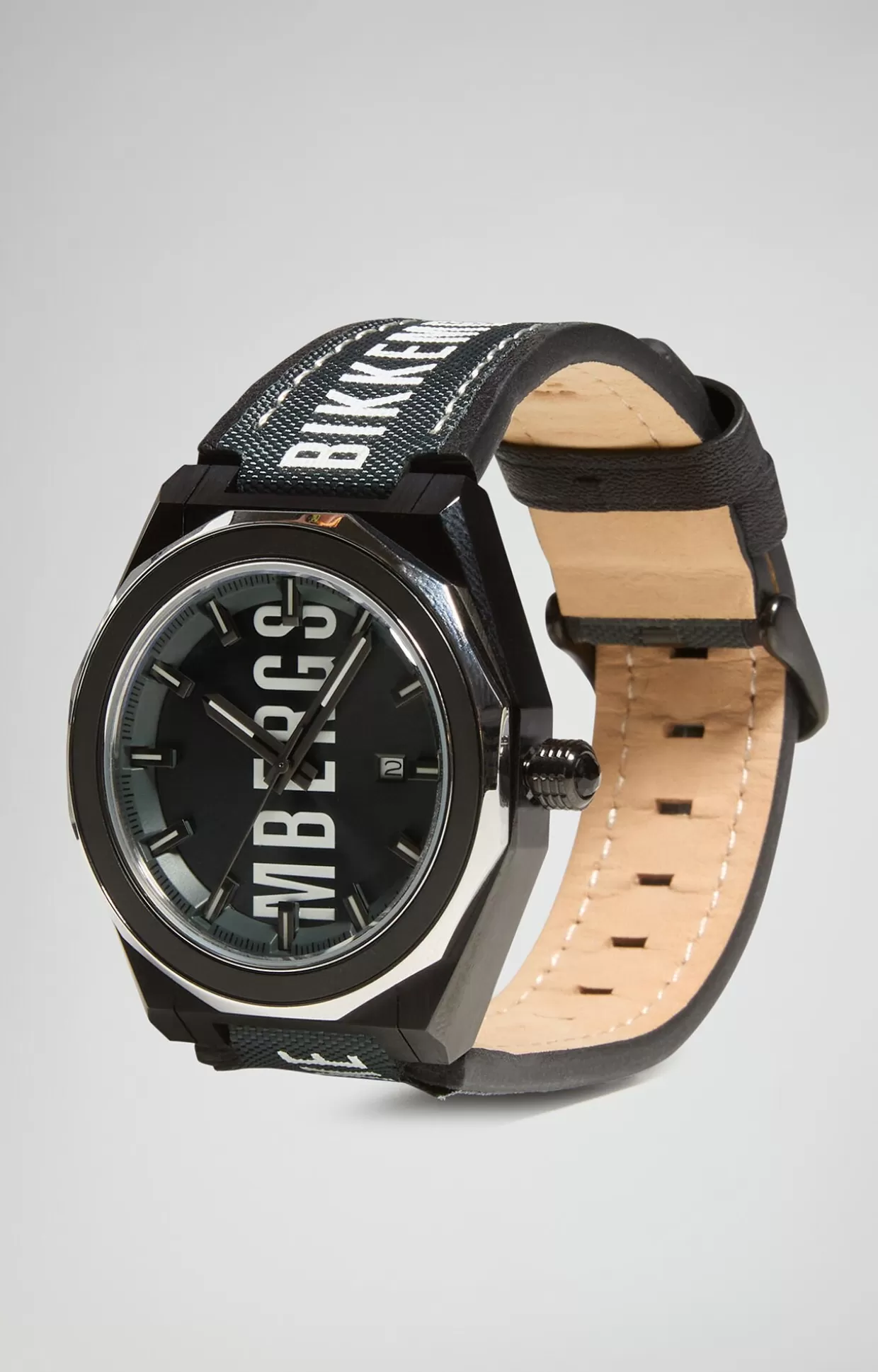 Bikkembergs Orologio Con Cinturino In Pelle black/white Best