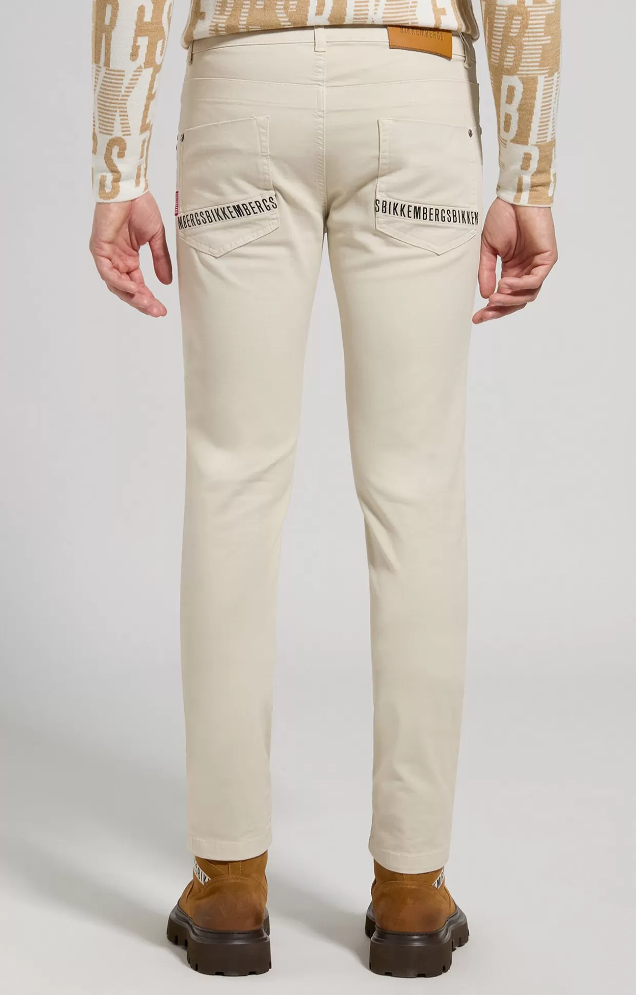 Bikkembergs Pantaloni Slim Fit Uomo 5 Tasche turtledove Best Sale