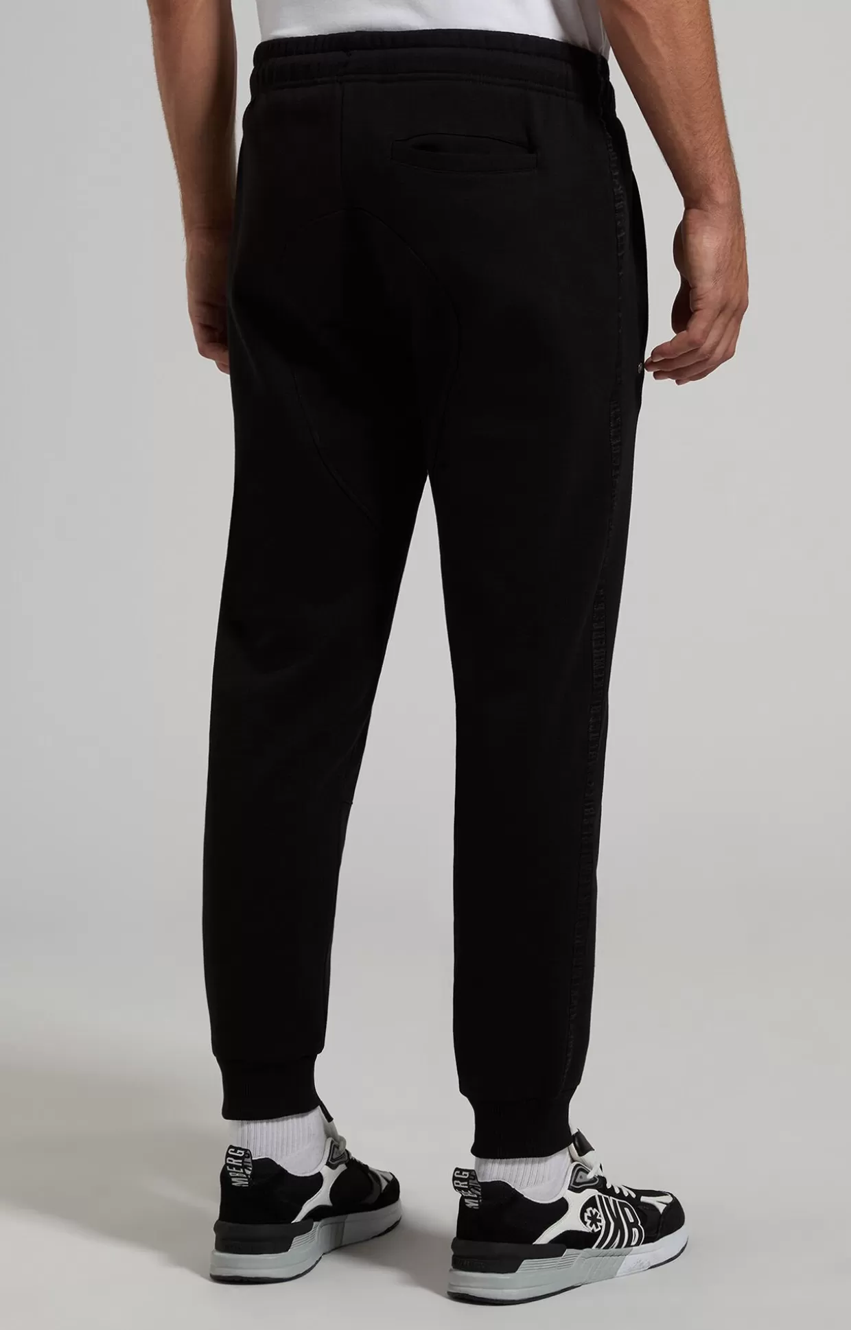 Bikkembergs Pantaloni Tuta Uomo Con Tape black Fashion