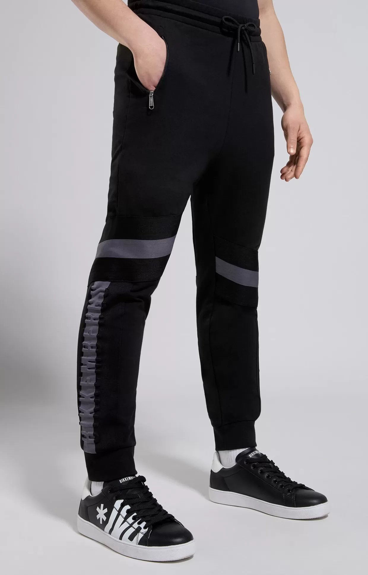 Bikkembergs Pantaloni Uomo Logo A Rilievo meteorite black Store