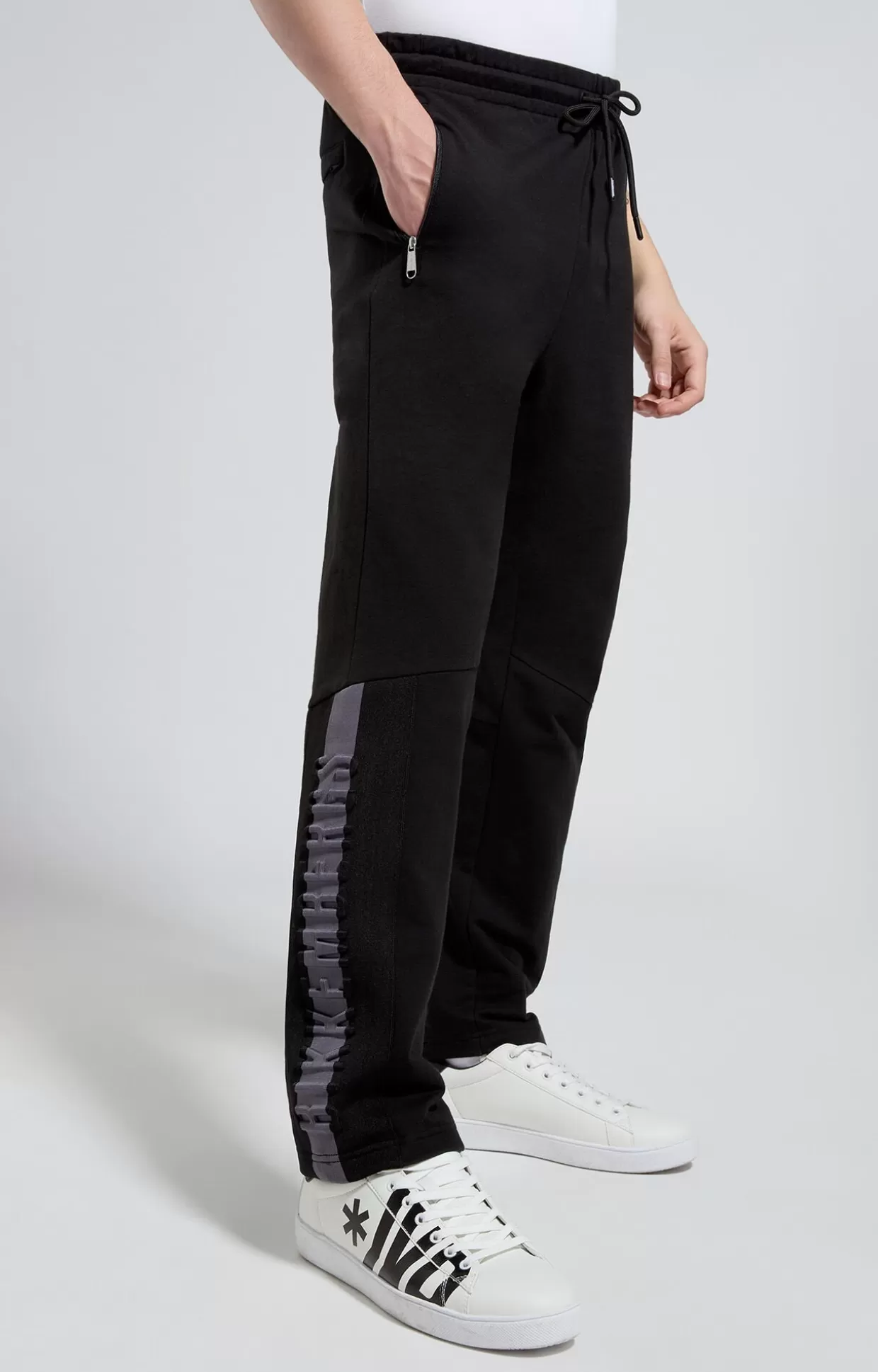 Bikkembergs Pantaloni Uomo Logo A Rilievo meteorite black Discount