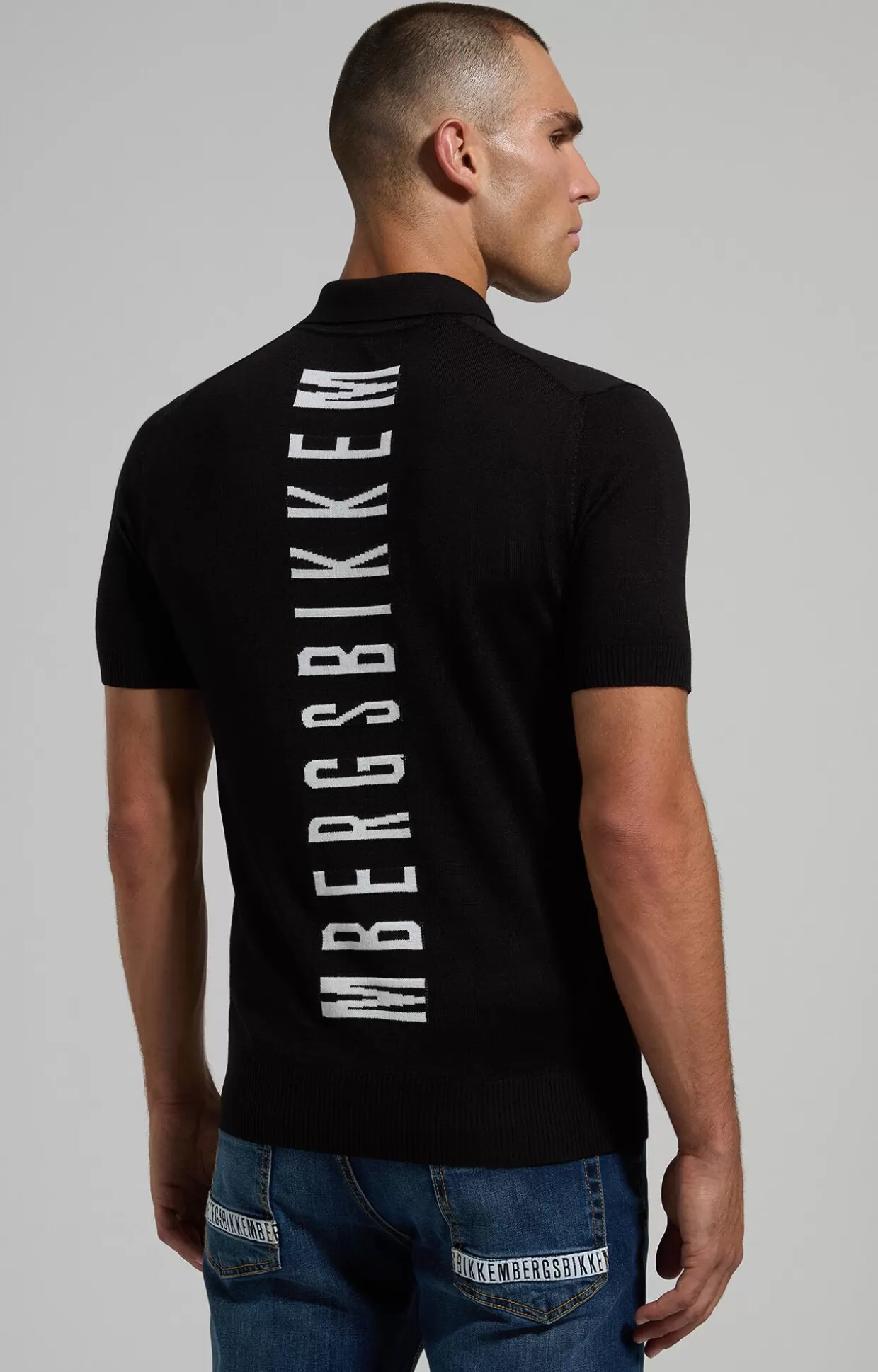 Bikkembergs Polo Uomo In Misto Lana black Store