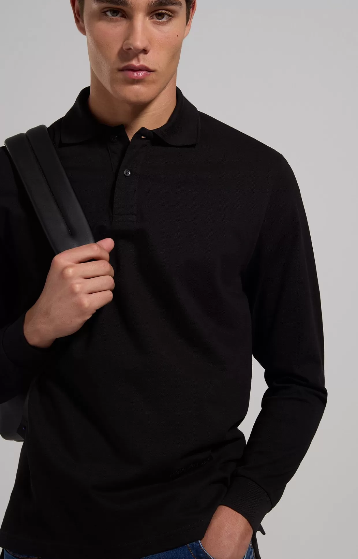 Bikkembergs Polo Uomo Logo Ricamato black Best Sale