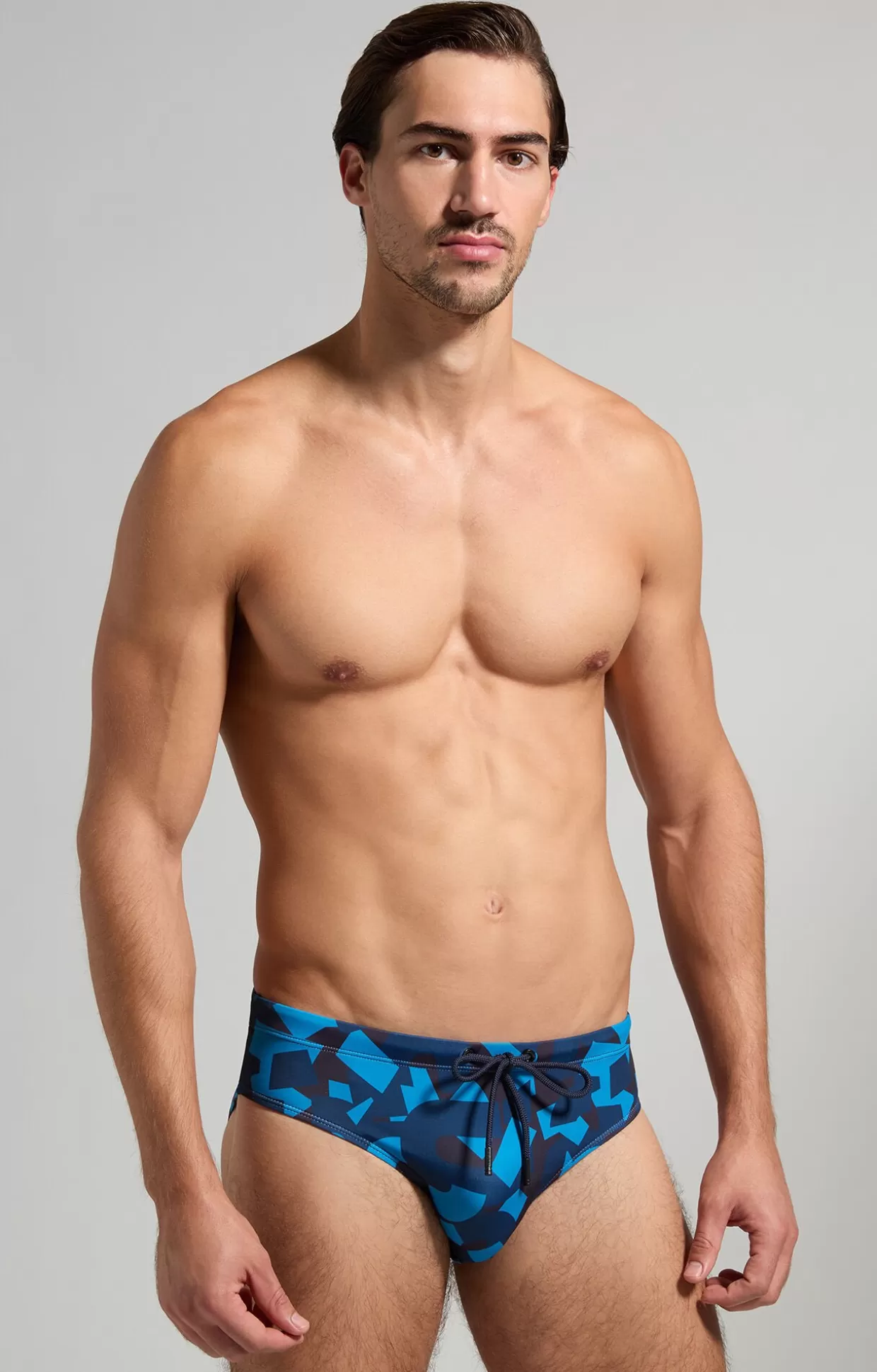 Bikkembergs Slip Mare Uomo Camo mediterranian blue Clearance