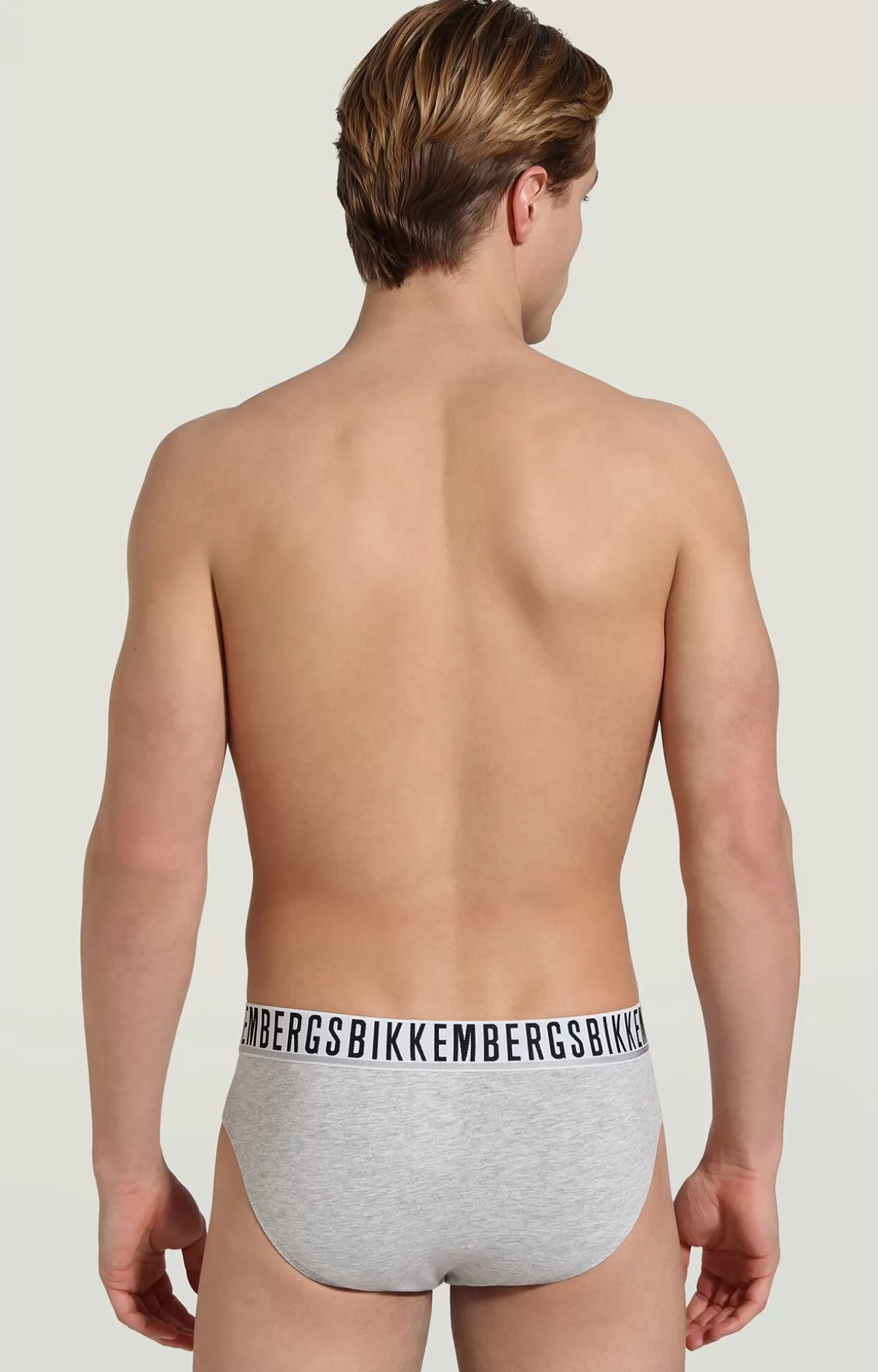 Bikkembergs Tri-pack Slip Uomo In Cotone Stretch grey melange Store