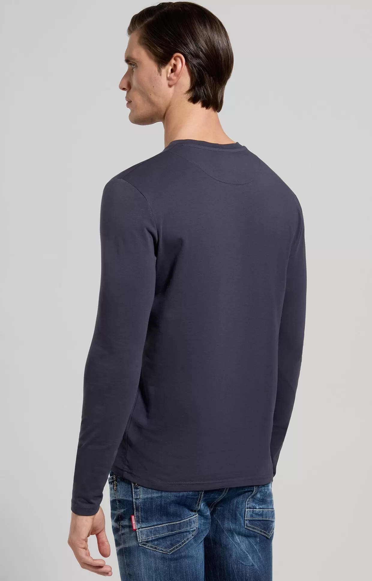 Bikkembergs T-shirt Da Uomo Slim Fit blue graphite Store