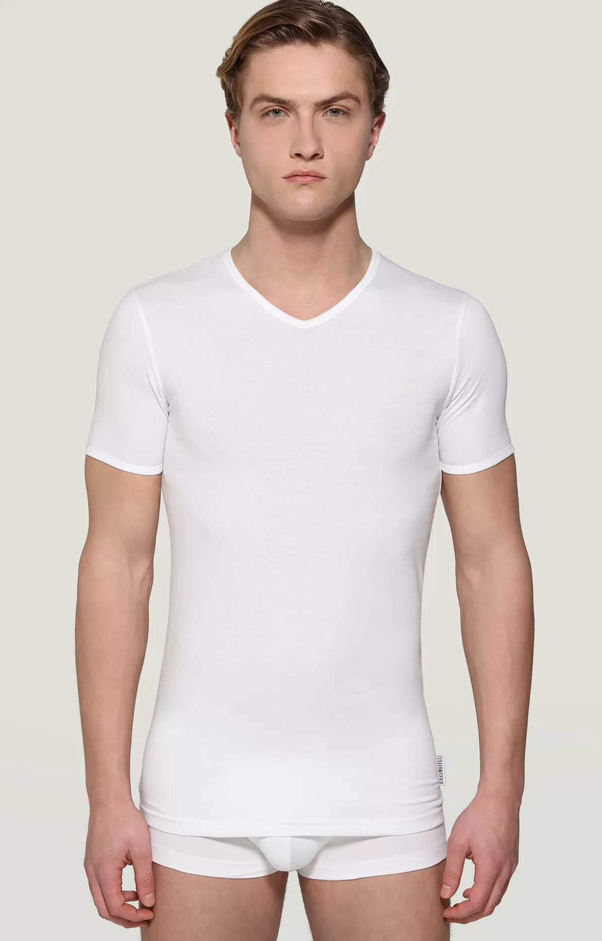 Bikkembergs T-shirt Intima Uomo Scollo A V white Flash Sale