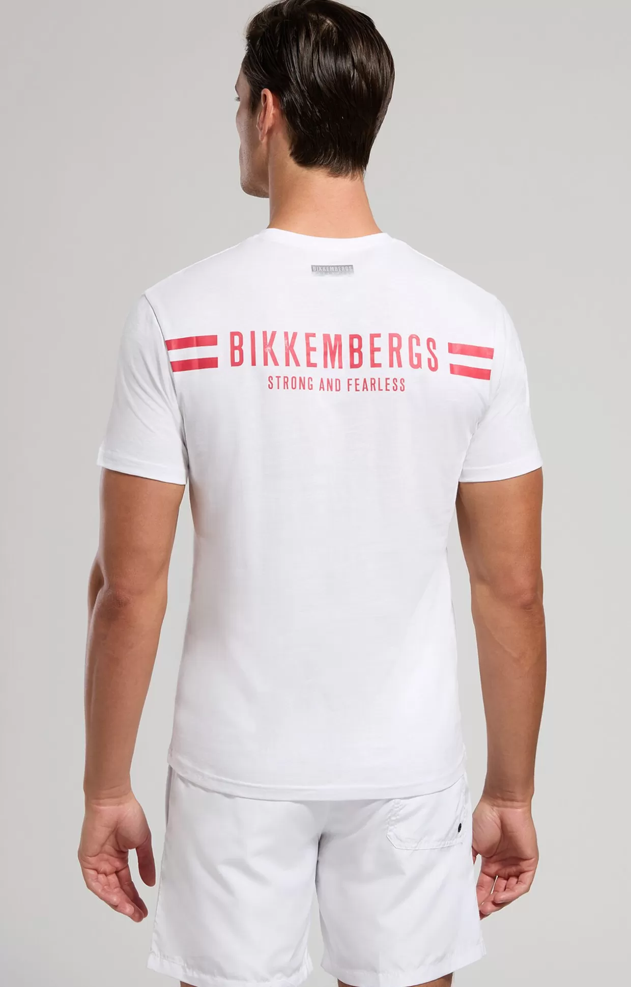 Bikkembergs T-shirt Mare Uomo Stampata white Clearance