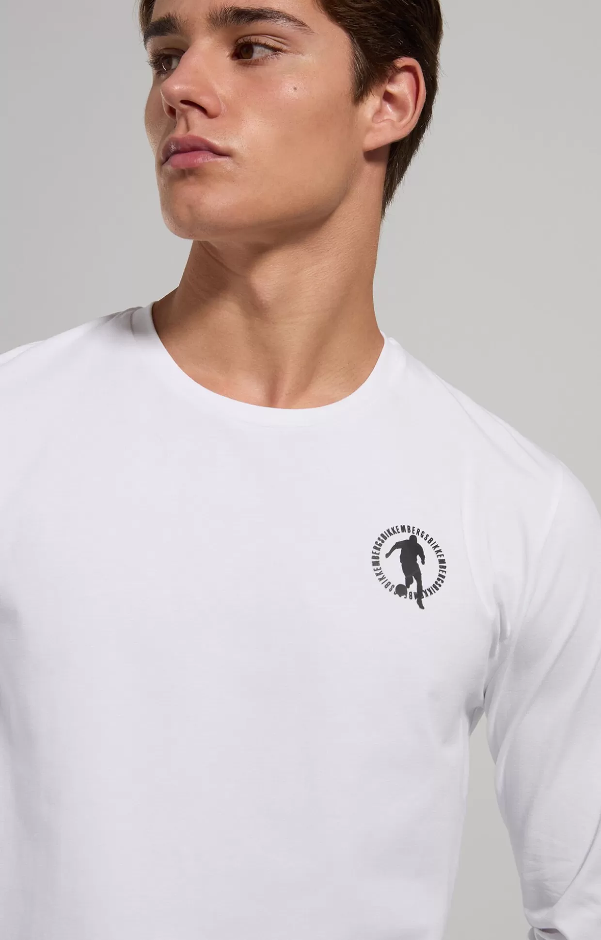 Bikkembergs T-shirt Slim Fit Uomo Manica Lunga white Hot