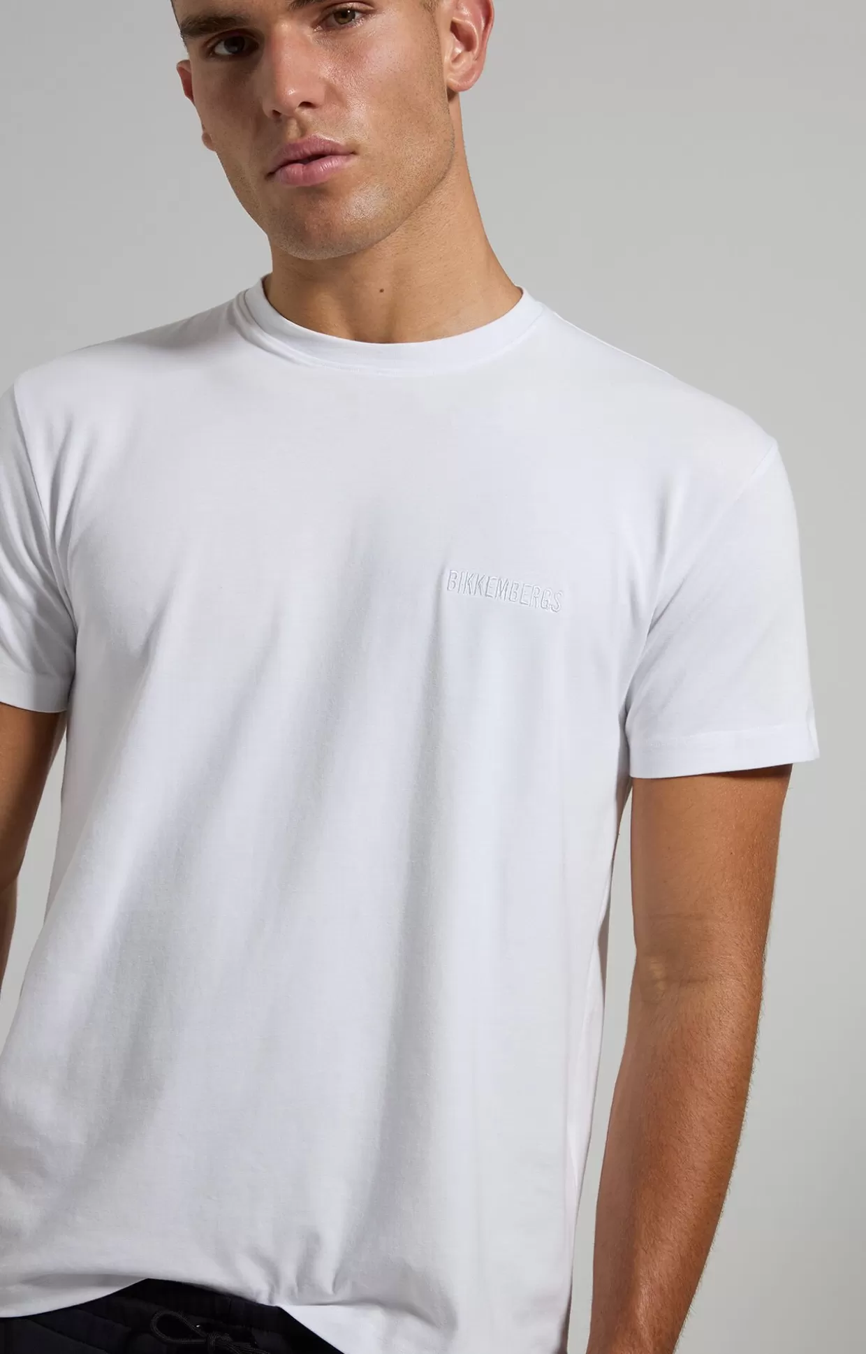 Bikkembergs T-shirt Uomo Ricamo Logo white Shop