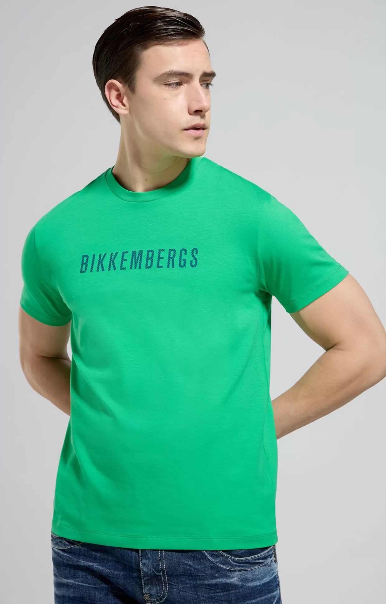 Bikkembergs T-shirt Uomo Slim Fit Logo bright green Outlet