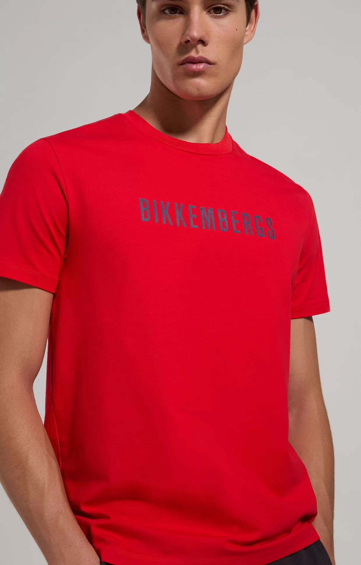 Bikkembergs T-shirt Uomo Slim Fit Logo goji berry Best Sale