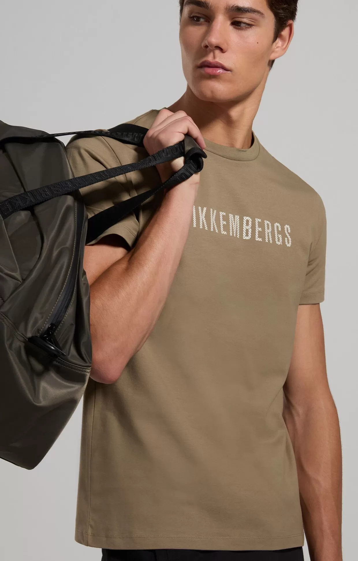 Bikkembergs T-shirt Uomo Slim Fit Logo dusky green Online