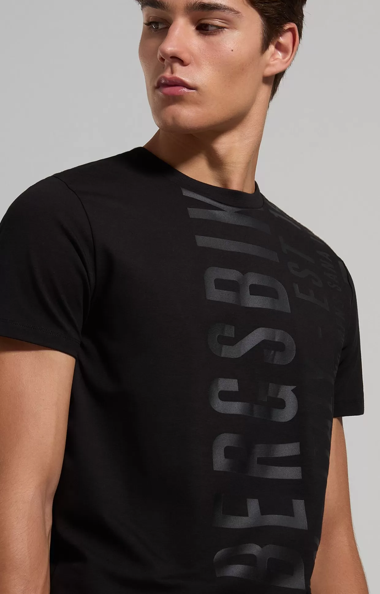 Bikkembergs T-shirt Uomo Slim Fit Maxi Stampa black Outlet