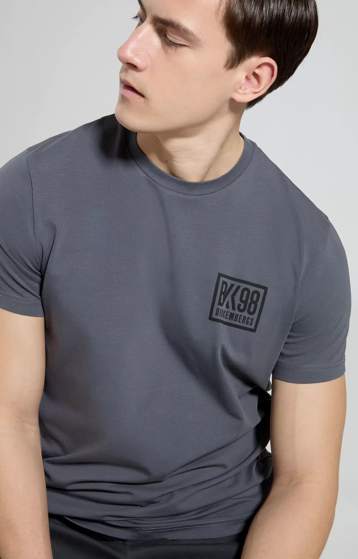 Bikkembergs T-shirt Uomo Slim Fit Stampata dark shadows Online