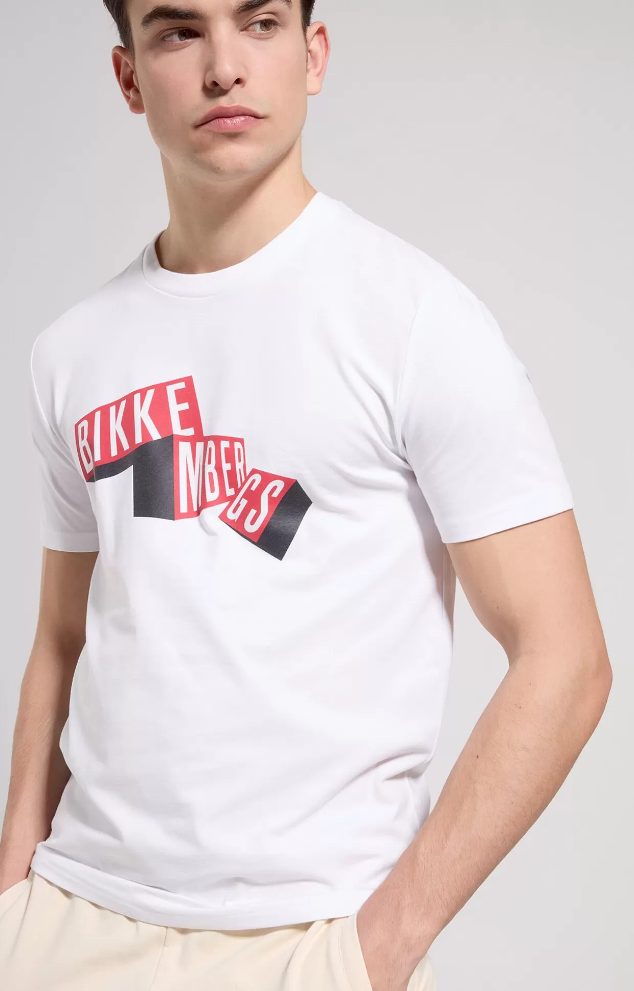 Bikkembergs T-shirt Uomo Slim Fit Stampata white Shop