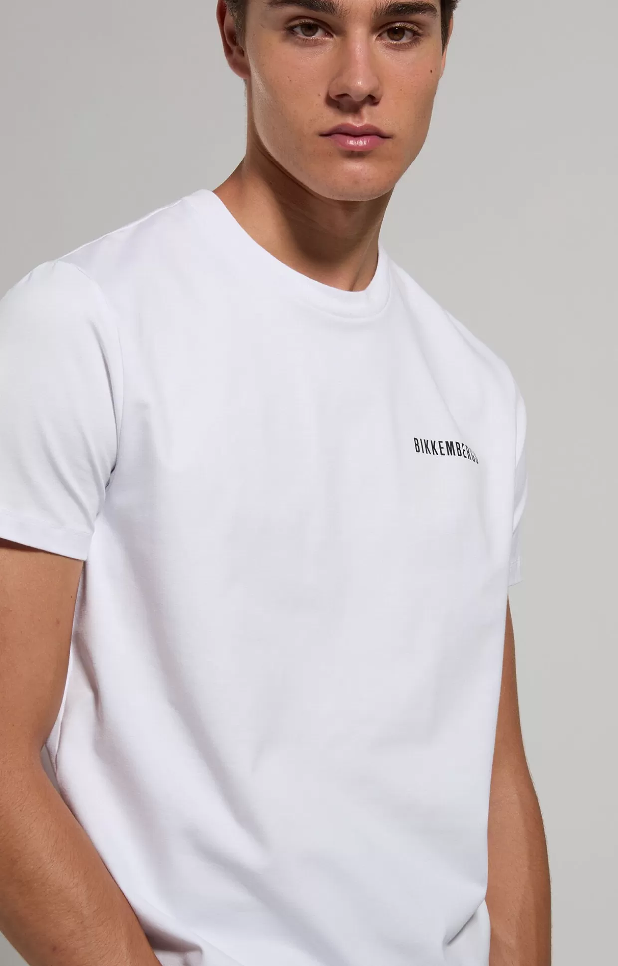 Bikkembergs T-shirt Uomo Slim Fit Stampata white Outlet