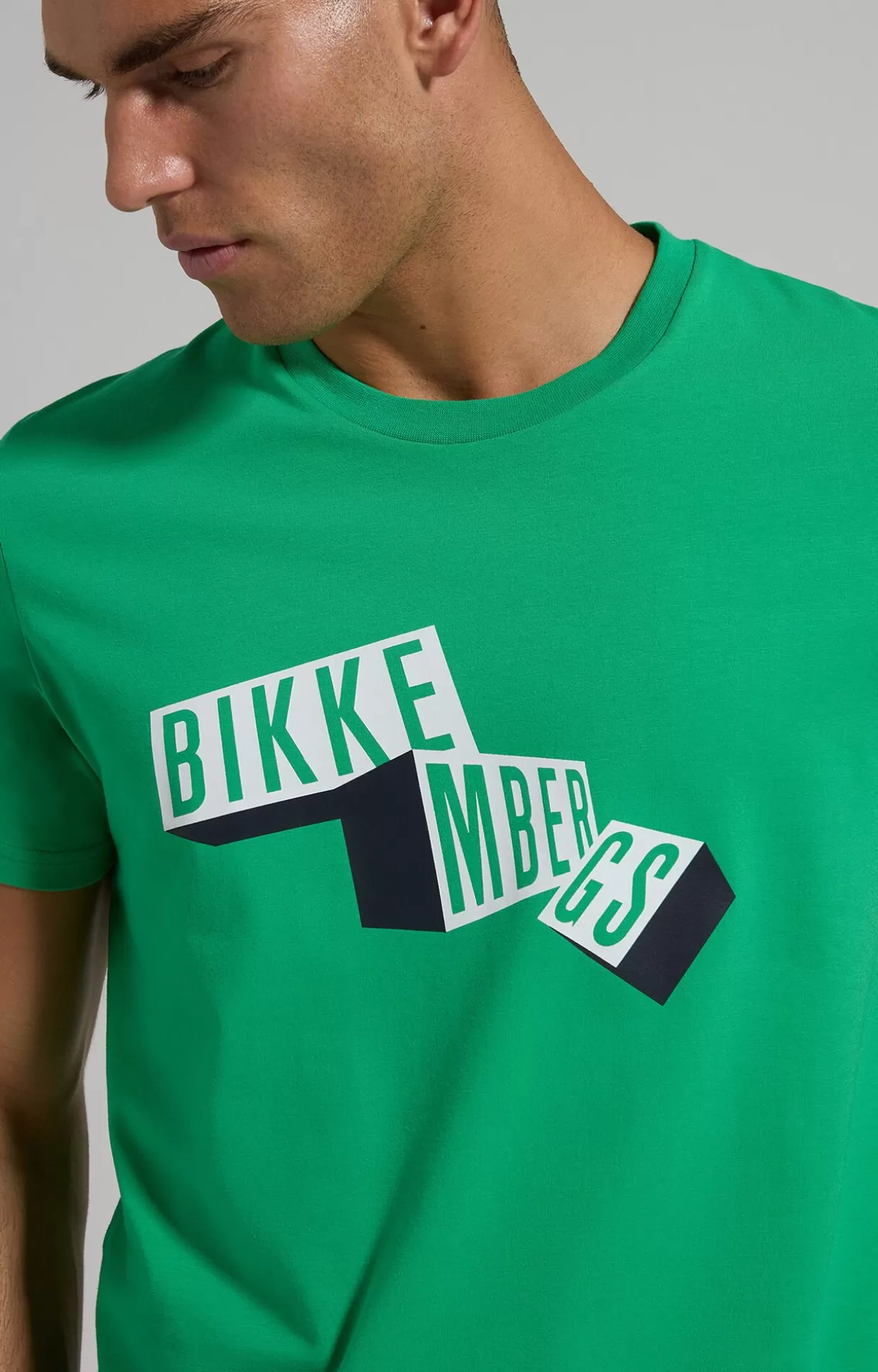 Bikkembergs T-shirt Uomo Slim Fit Stampata bright green Outlet