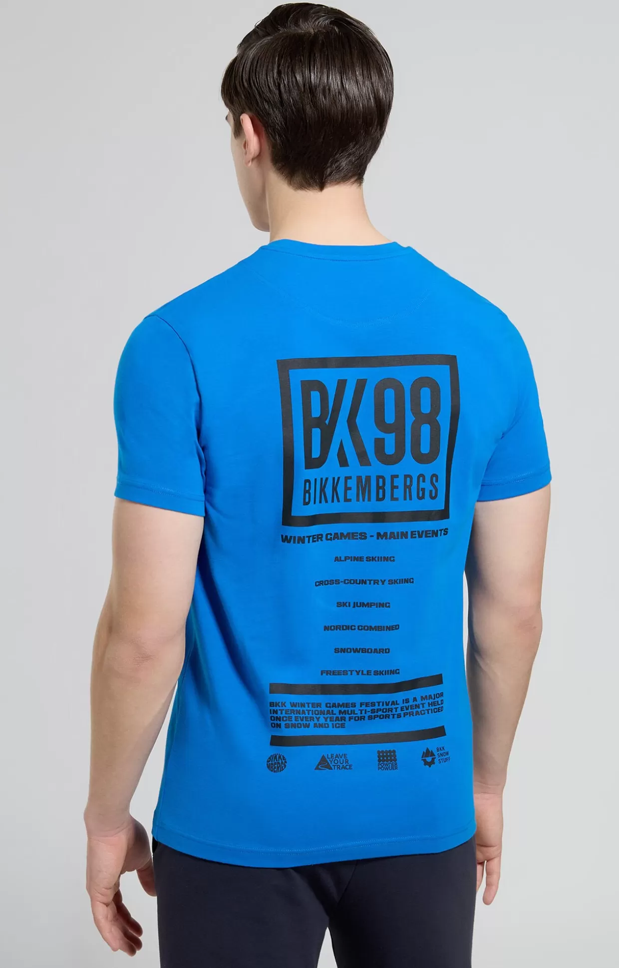 Bikkembergs T-shirt Uomo Slim Fit Stampata electric blue lemonade Cheap