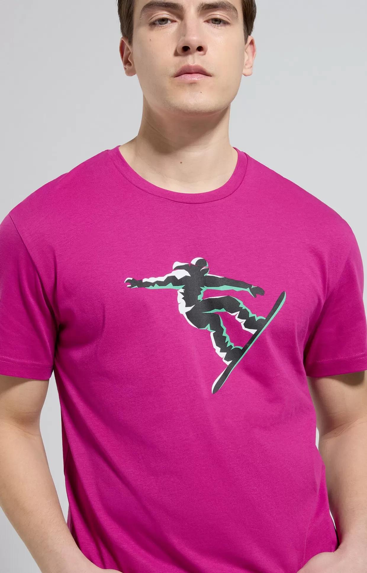 Bikkembergs T-shirt Uomo Stampa Freestyle festival fuchsia Online