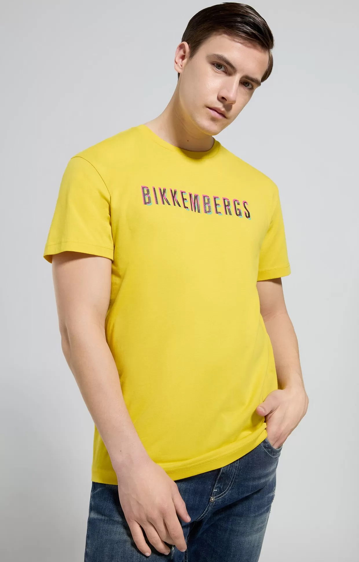 Bikkembergs T-shirt Uomo Stampa Ready To Ride sulphur Outlet