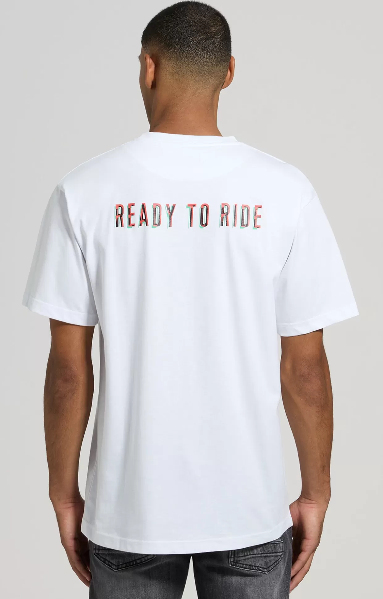 Bikkembergs T-shirt Uomo Stampa Ready To Ride white Flash Sale