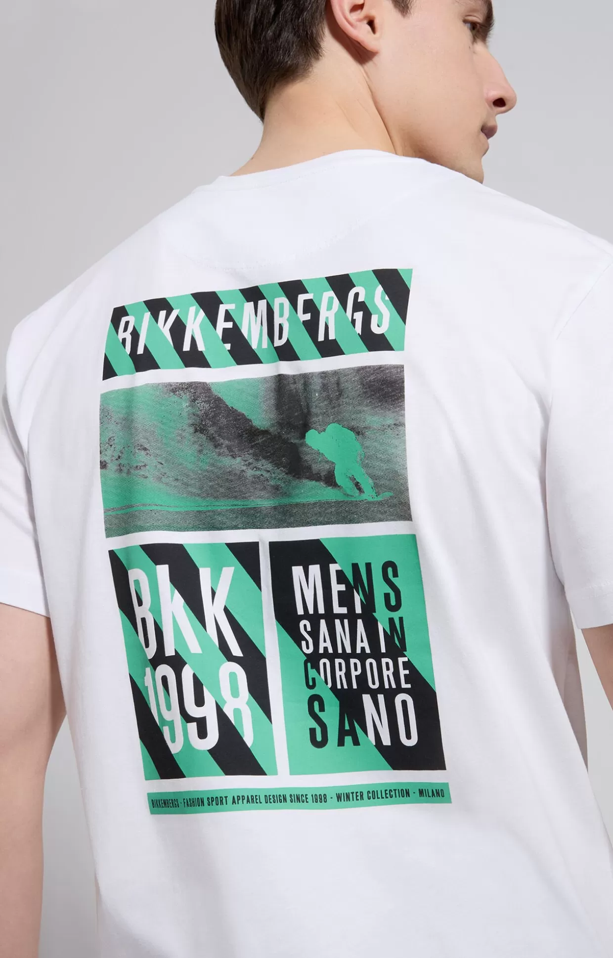 Bikkembergs T-shirt Uomo Stampa Retro white New