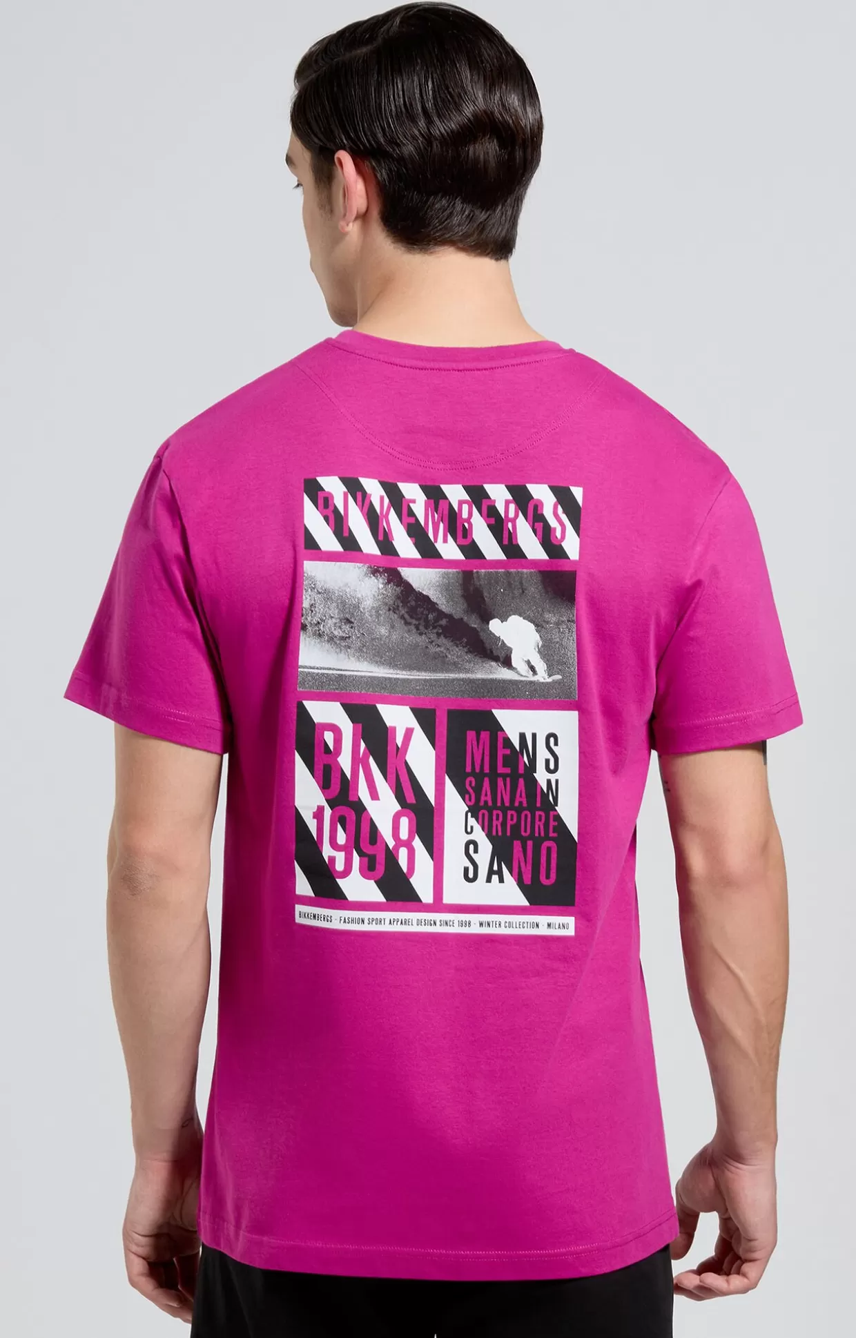 Bikkembergs T-shirt Uomo Stampa Retro festival fuchsia Best Sale