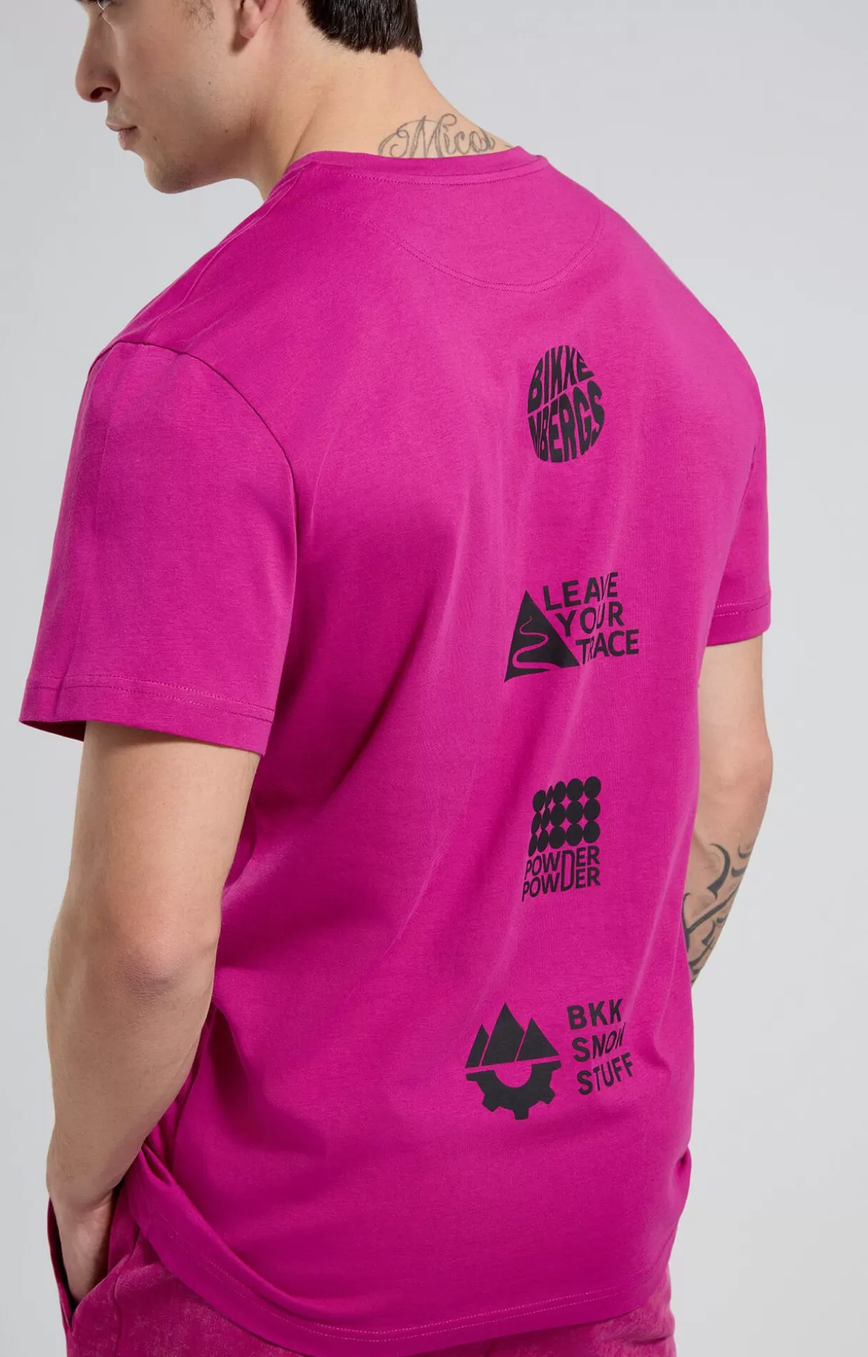 Bikkembergs T-shirt Uomo Stampata festival fuchsia Shop