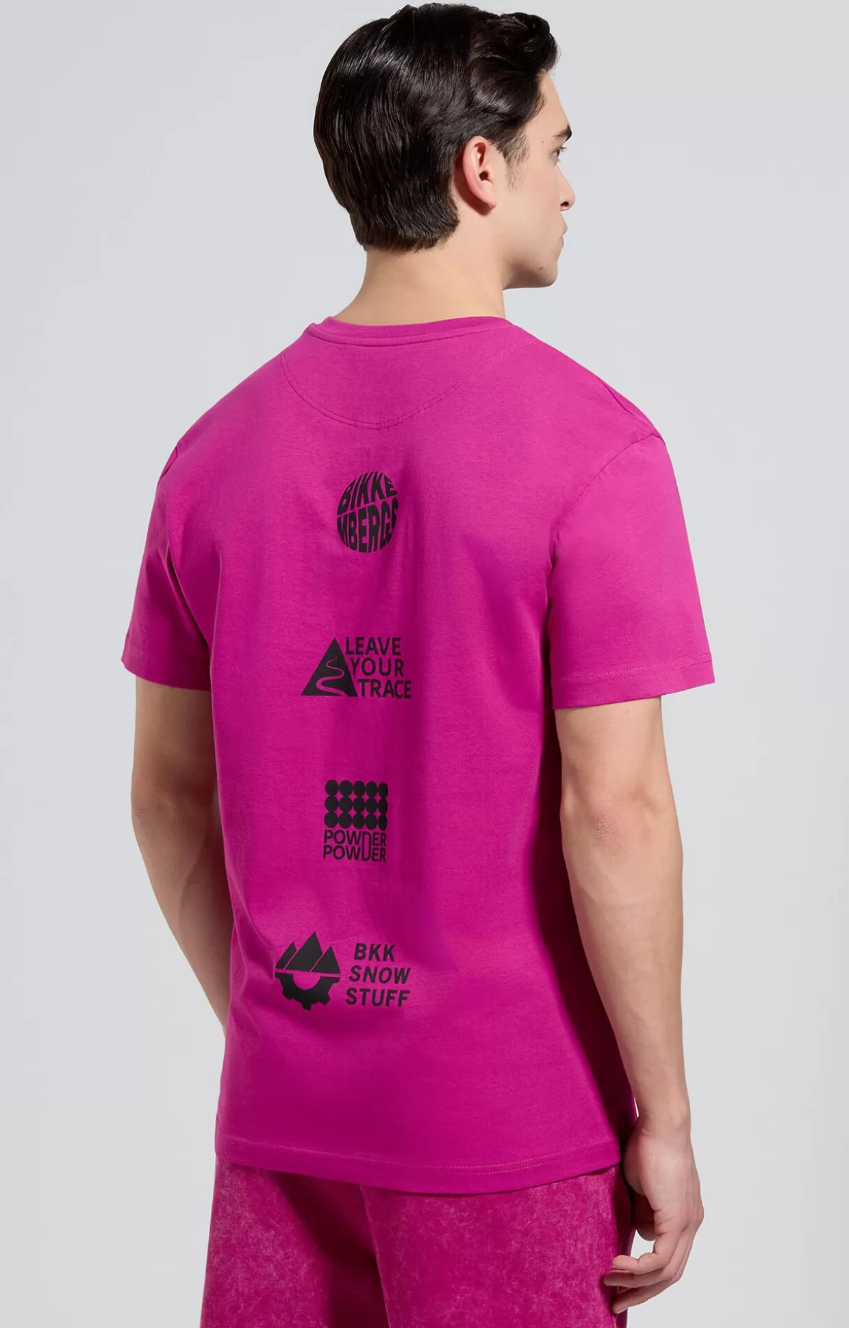 Bikkembergs T-shirt Uomo Stampata festival fuchsia Shop